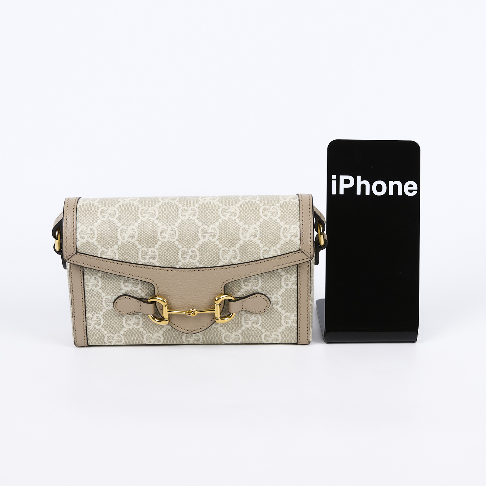 古馳 GUCCI Horsebit 1955 馬銜扣 迷你袋 斜背包 卡其色 699296 UULBG  防塵袋/原廠盒子/購買證明