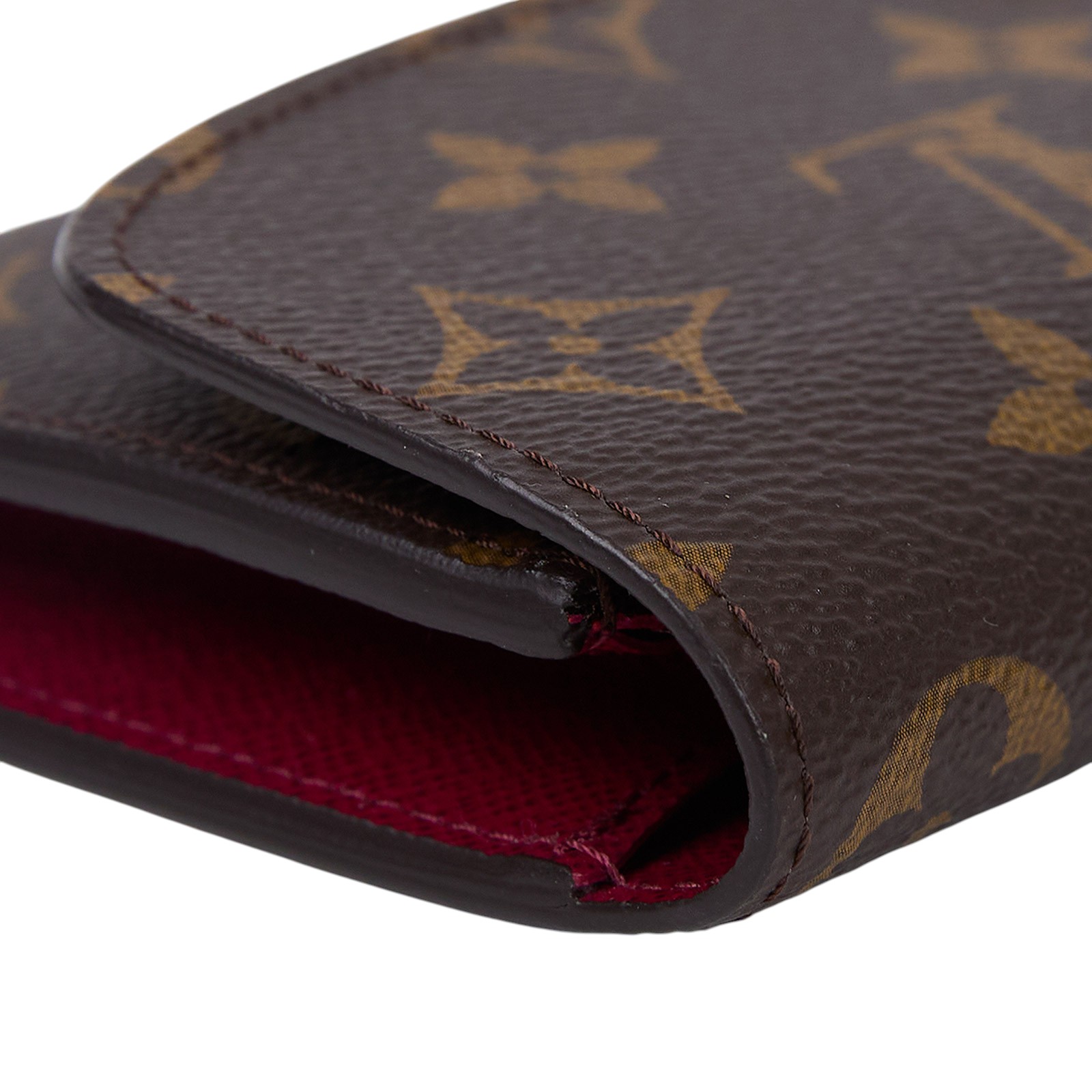 路易威登 LOUIS VUITTON Emilie 長夾 經典帆布 紫紅色 M60697 晶片款 原花釦式長夾 原廠盒子/防塵袋