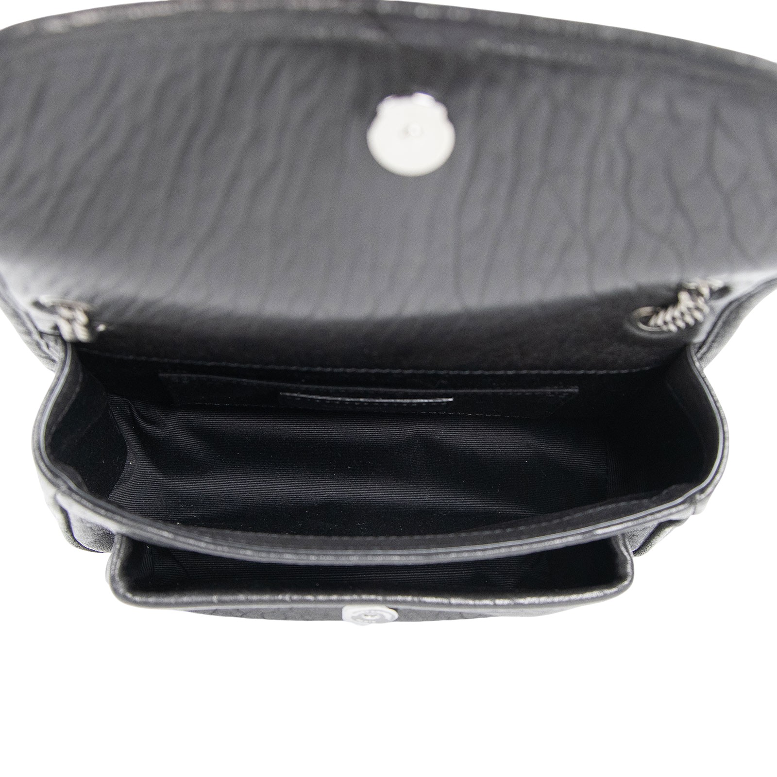 聖羅蘭 YSL SAINT LAURENT Niki 粒面小羊皮 迷你手袋 銀色五金 828736AACIA 黑粒面小羊皮NIKI MIN 原廠盒子/防塵袋