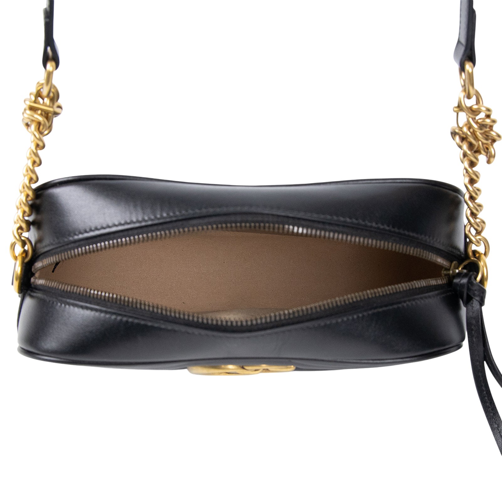 古馳 GUCCI GG Marmont 小型 絎縫 肩揹袋 447632 DTD1T 黑GG Marmont 肩背包 防塵袋/原廠盒子/購買證明