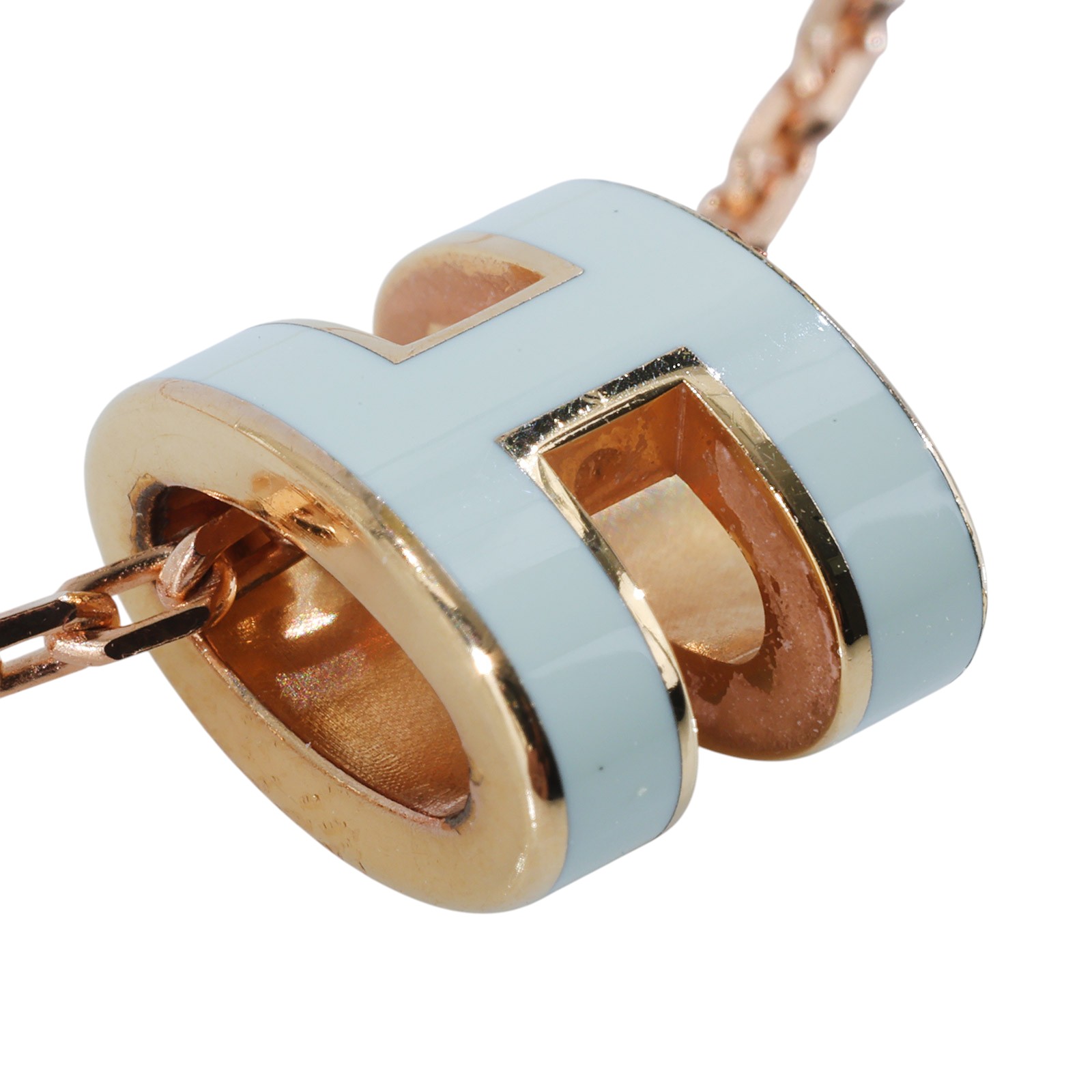 愛馬仕 Hermes Mini Pop H 墜飾 氣泡綠色 H147992FO17 GD 02 52 氣泡綠/玫金POP項鍊 MINI 防塵袋/原廠盒子