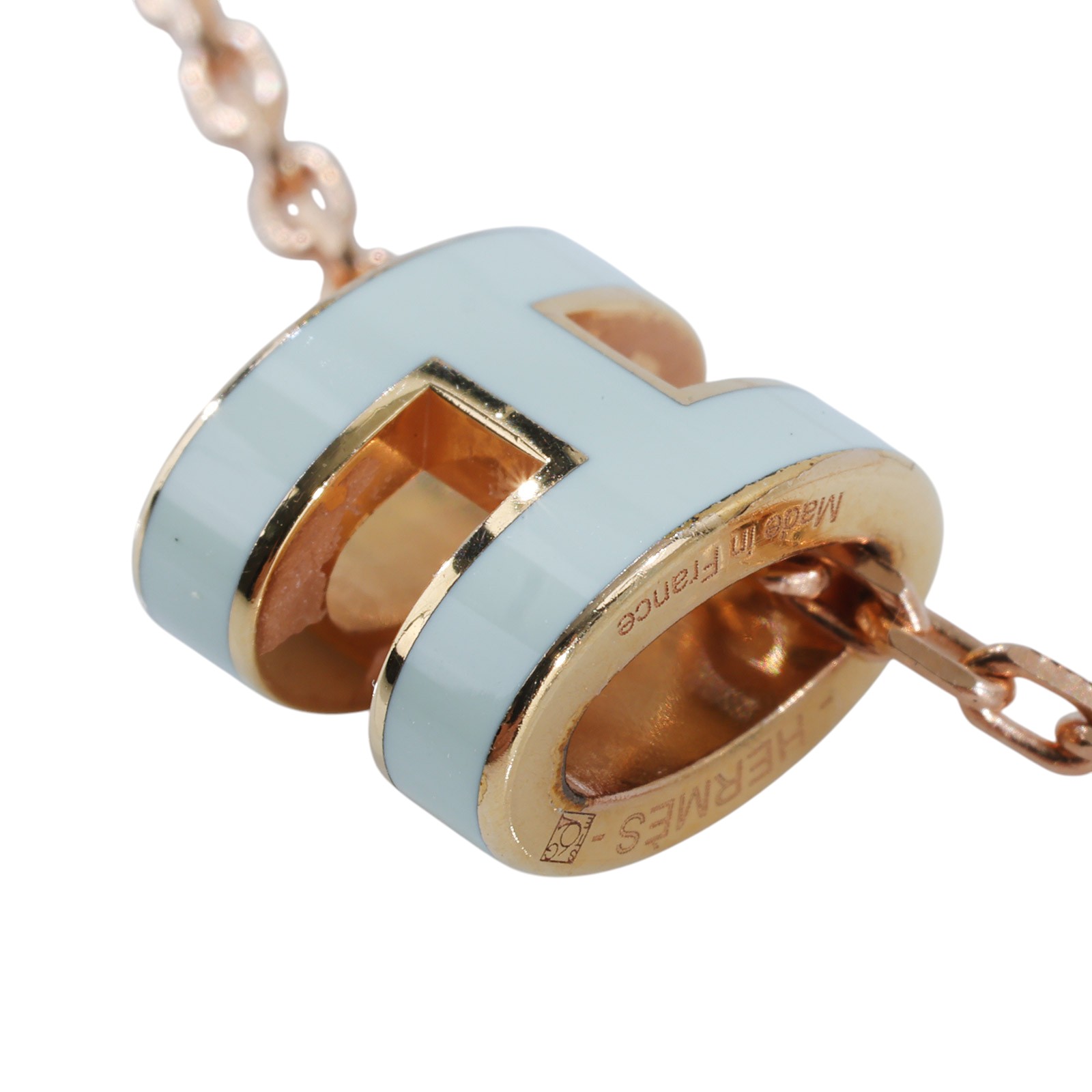 愛馬仕 Hermes Mini Pop H 墜飾 氣泡綠色 H147992FO17 GD 02 52 氣泡綠/玫金POP項鍊 MINI 防塵袋/原廠盒子