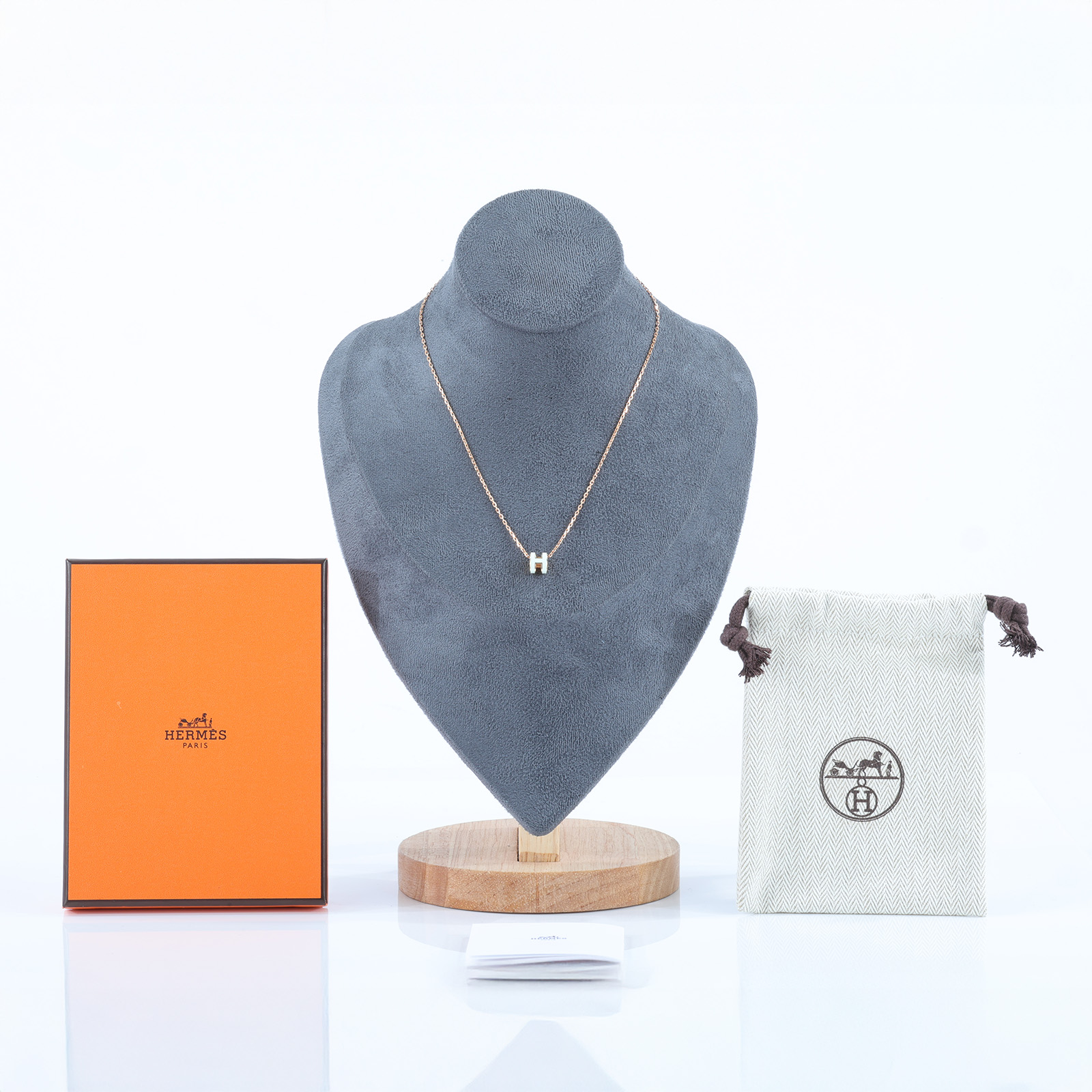 愛馬仕 Hermes Mini Pop H 墜飾 氣泡綠色 H147992FO17 GD 02 52 氣泡綠/玫金POP項鍊 MINI 防塵袋/原廠盒子