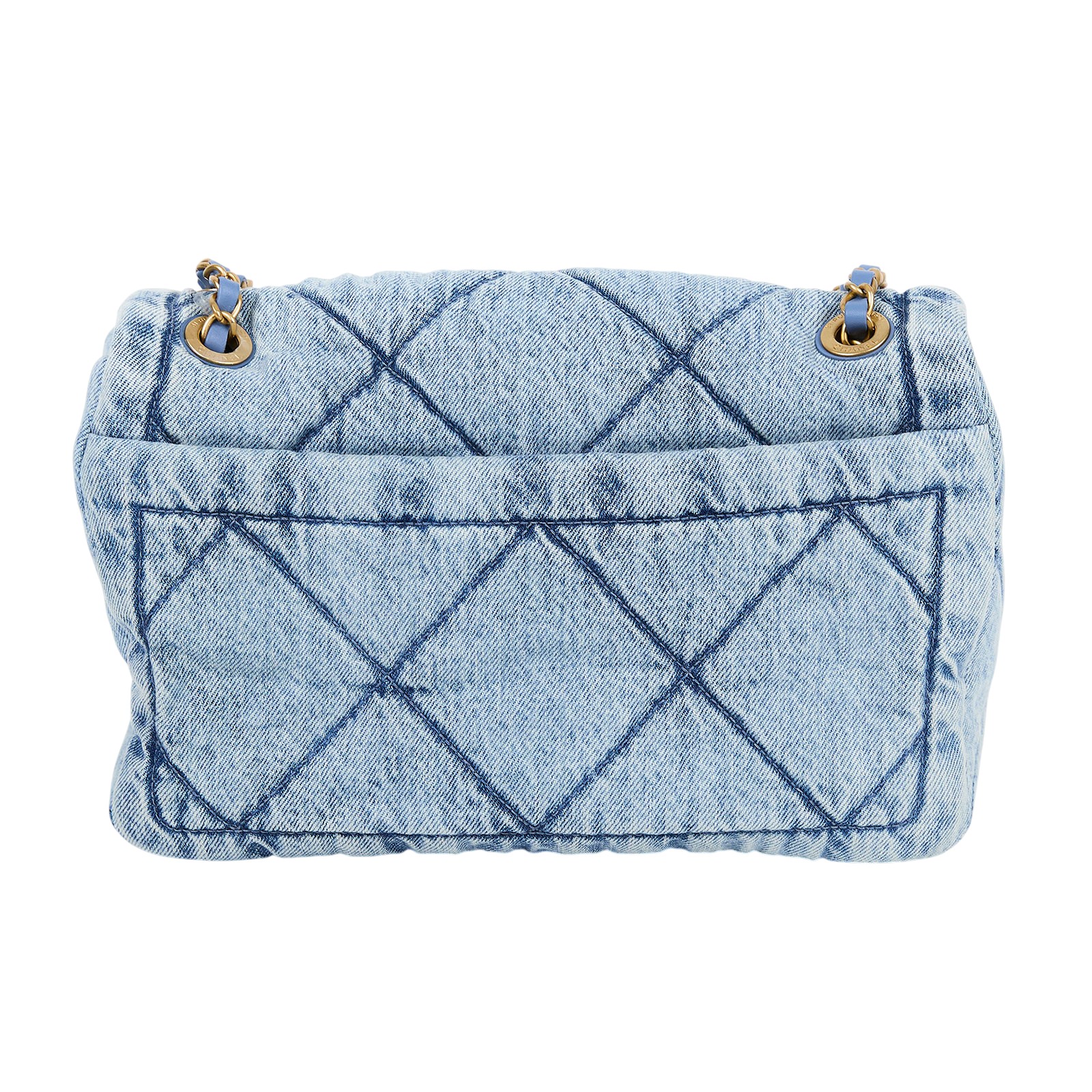 香奈兒 CHANEL 牛仔 CF 肩背包 口蓋包 丹寧 藍色 AS5737 晶片款 牛仔掀蓋包 防塵袋/原廠盒子