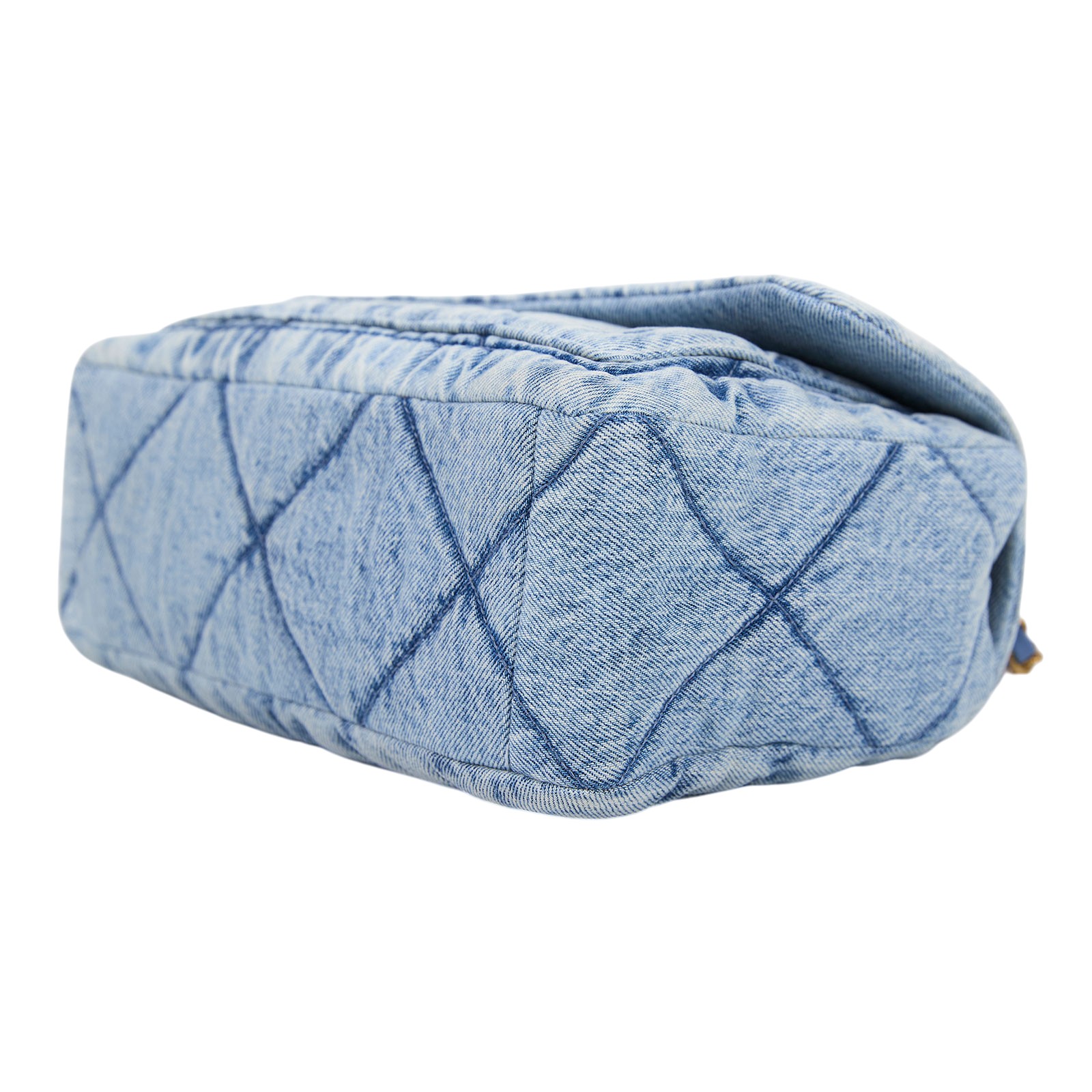 香奈兒 CHANEL 牛仔 CF 肩背包 口蓋包 丹寧 藍色 AS5737 晶片款 牛仔掀蓋包 防塵袋/原廠盒子