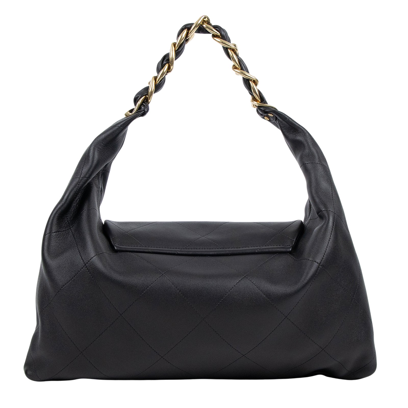 香奈兒 CHANEL 流浪包 Ｍaxi Hobo Bag 超大型 肩背包 AS5838 晶片款 黑掀蓋流浪包 防塵袋/原廠盒子