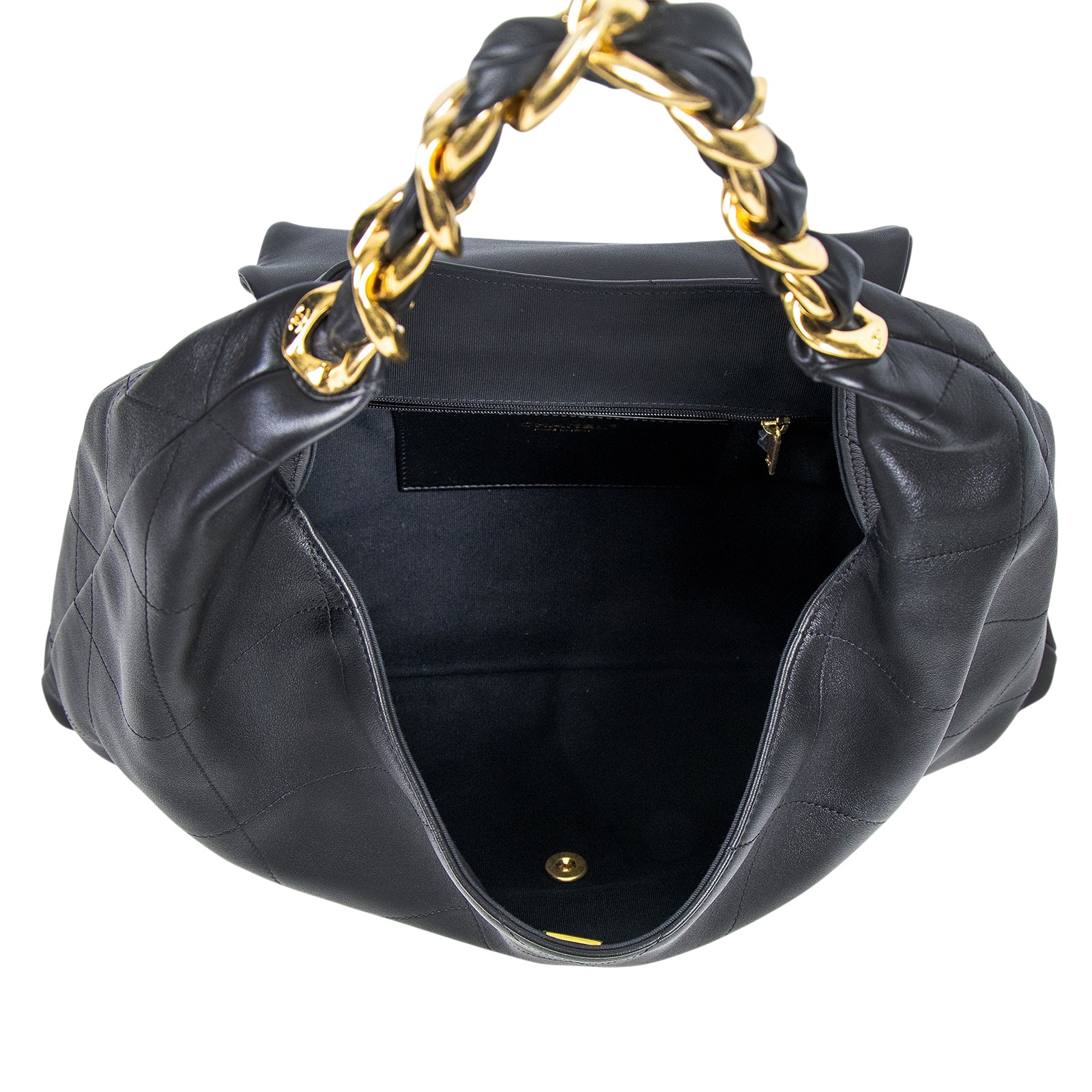 香奈兒 CHANEL 流浪包 Ｍaxi Hobo Bag 超大型 肩背包 AS5838 晶片款 黑掀蓋流浪包 防塵袋/原廠盒子