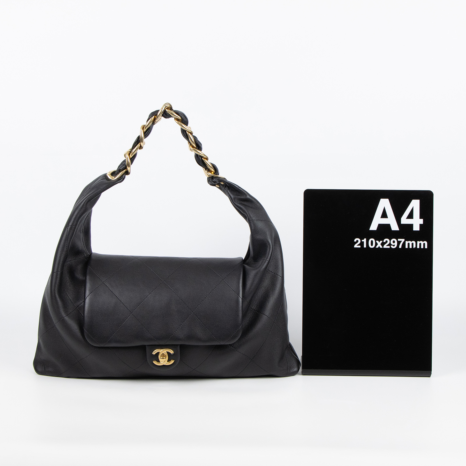 香奈兒 CHANEL 流浪包 Ｍaxi Hobo Bag 超大型 肩背包 AS5838 晶片款 黑掀蓋流浪包 防塵袋/原廠盒子