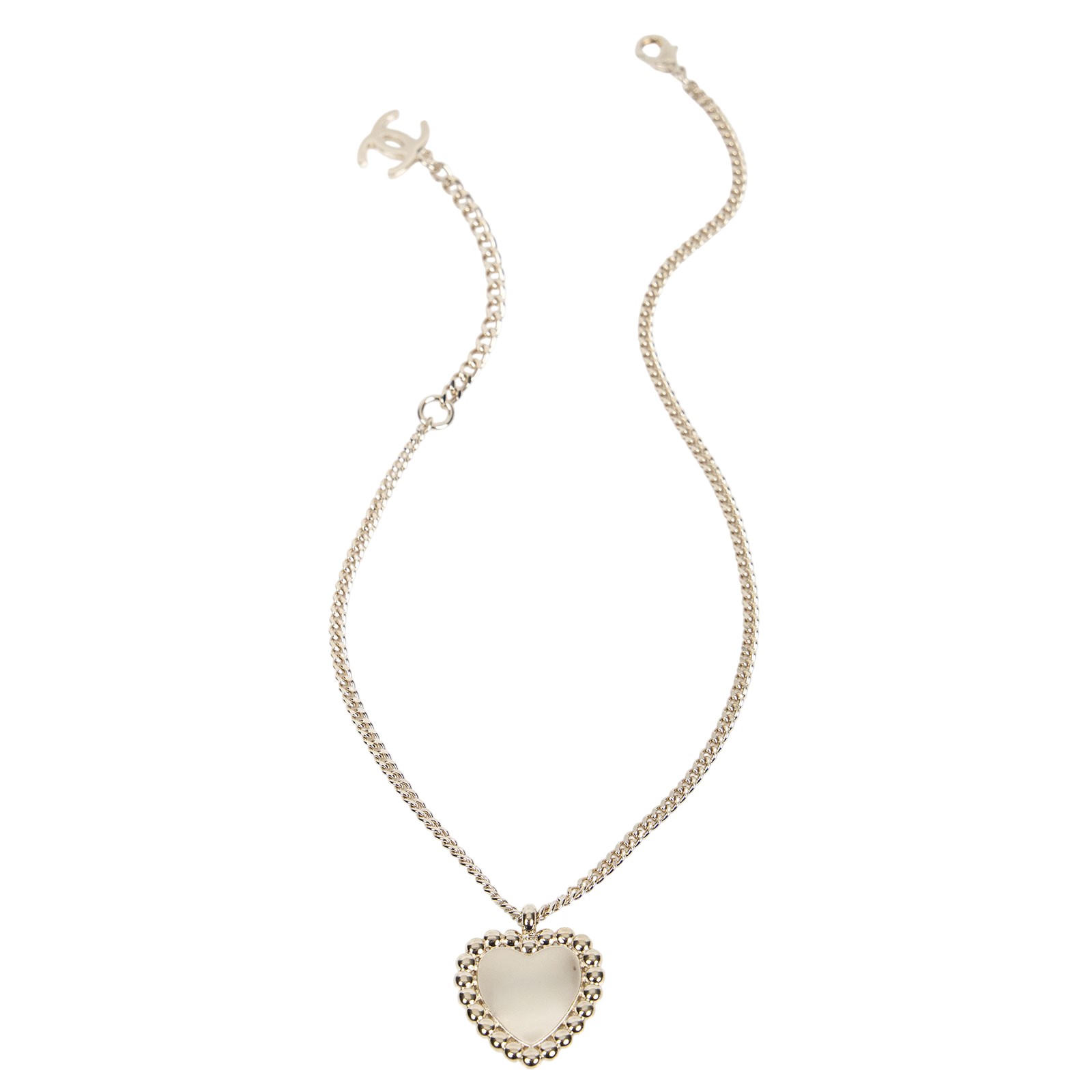 香奈兒 CHANEL 愛心 珍珠 雙C 項鍊 黑色 B25B 黑愛心珍珠項鍊 原廠盒子