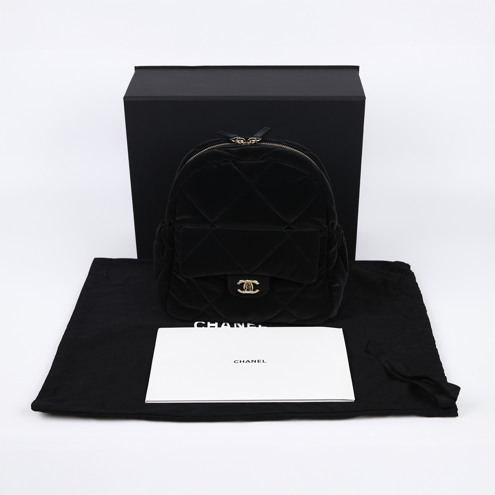 香奈兒 CHANEL 25N Coconneige 滑雪系列 後背包 雙肩包 絲絨 黑色 AS5679 晶片款 滑雪系列後背包 防塵袋/原廠盒子