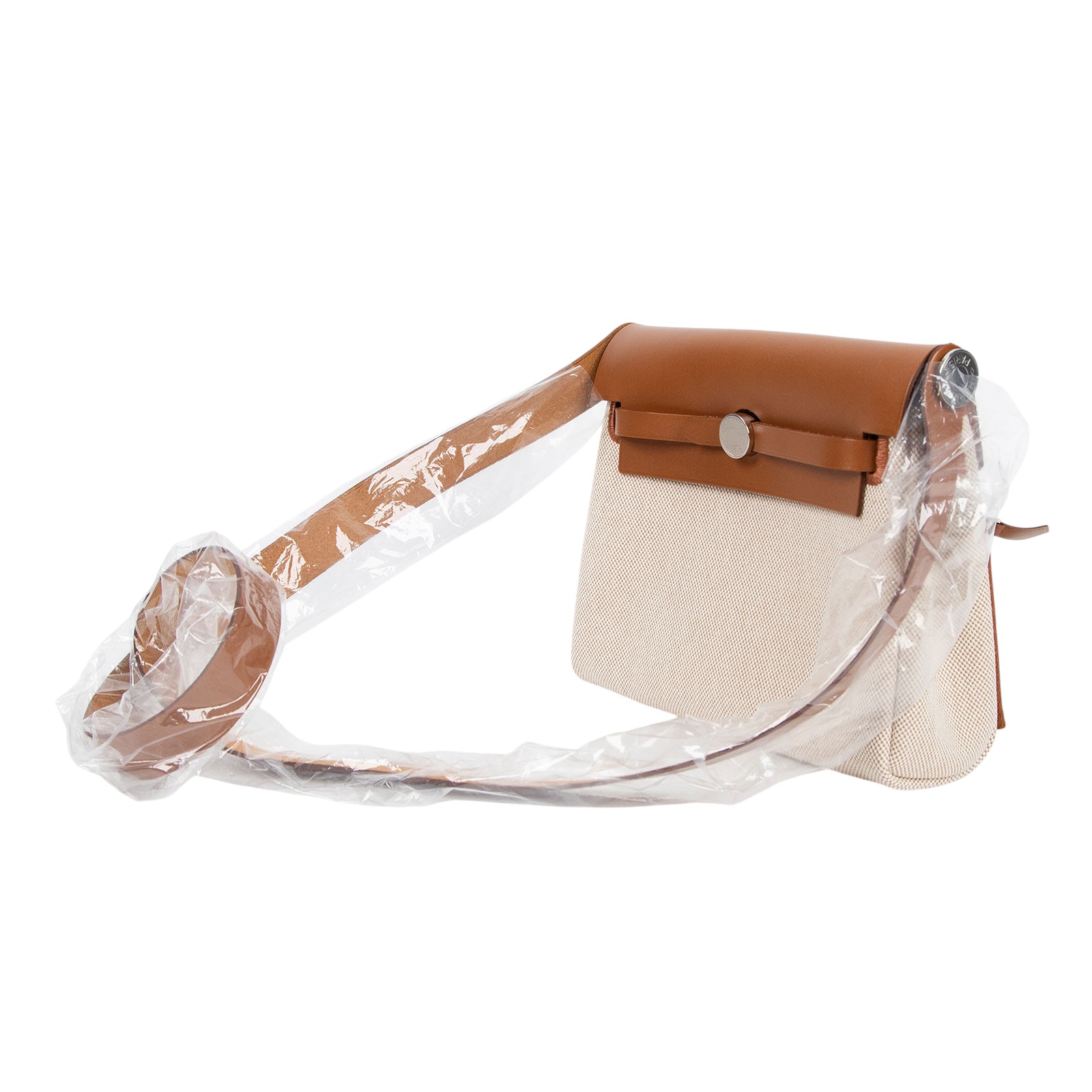 愛馬仕 Hermes Herbag Zip 20 銀色五金 米白 米色 焦糖棕 H085414CKAA W刻 米色HERBAG20 防塵袋/原廠盒子/購買證明