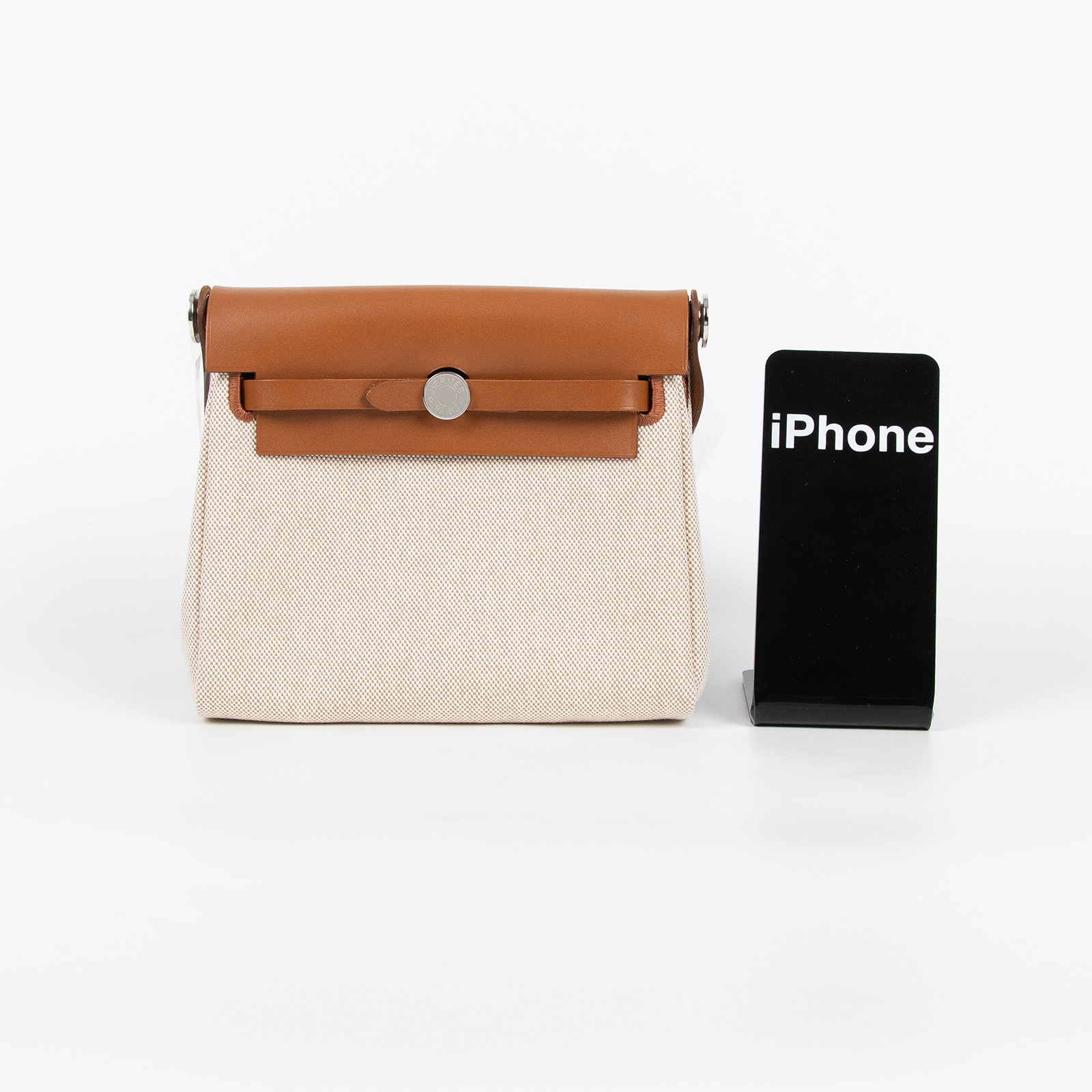 愛馬仕 Hermes Herbag Zip 20 銀色五金 米白 米色 焦糖棕 H085414CKAA W刻 米色HERBAG20 防塵袋/原廠盒子/購買證明