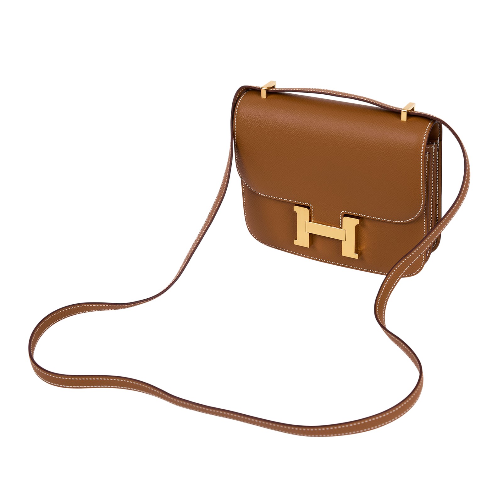 愛馬仕 Hermes Constance Bag 康康包 MIni 18 金色五金 金棕色 H056347CC37 Z刻  防塵袋/原廠盒子/購買證明