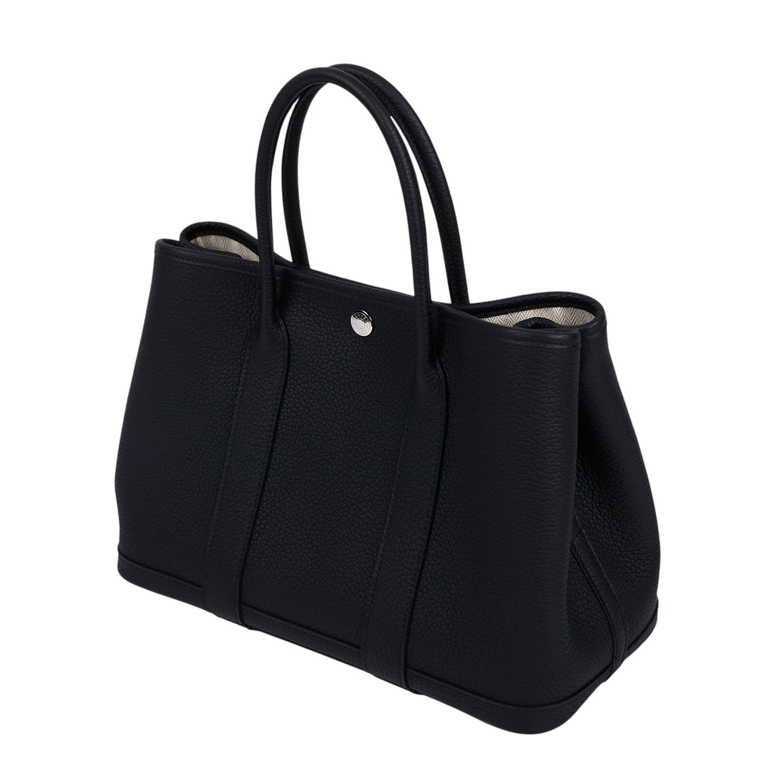 愛馬仕 Hermes Garden Party 花園派對包 30 黑色 銀色五金 H051568CK89 C刻  防塵袋/原廠盒子/明細