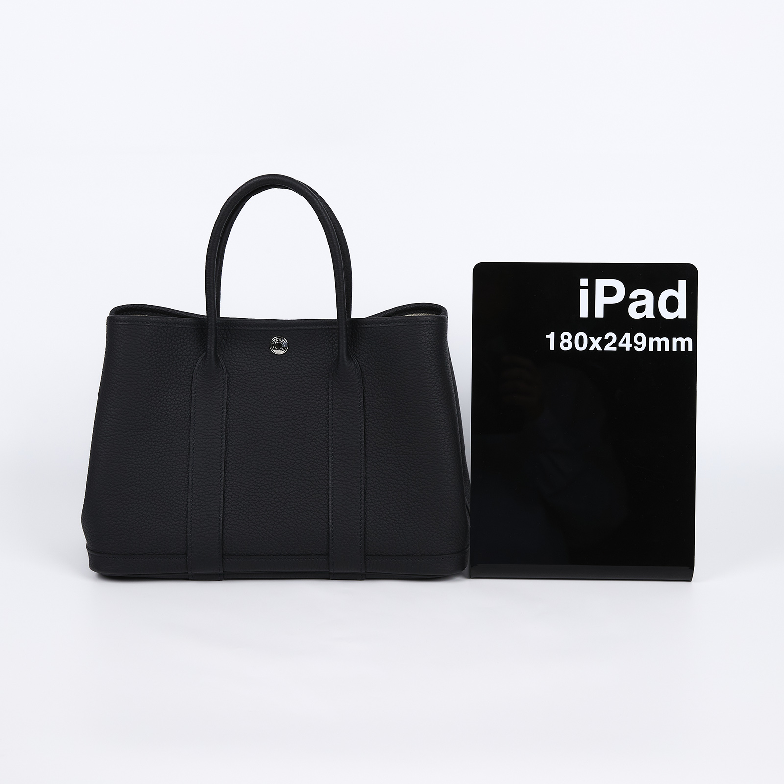 愛馬仕 Hermes Garden Party 花園派對包 30 黑色 銀色五金 H051568CK89 C刻  防塵袋/原廠盒子/明細