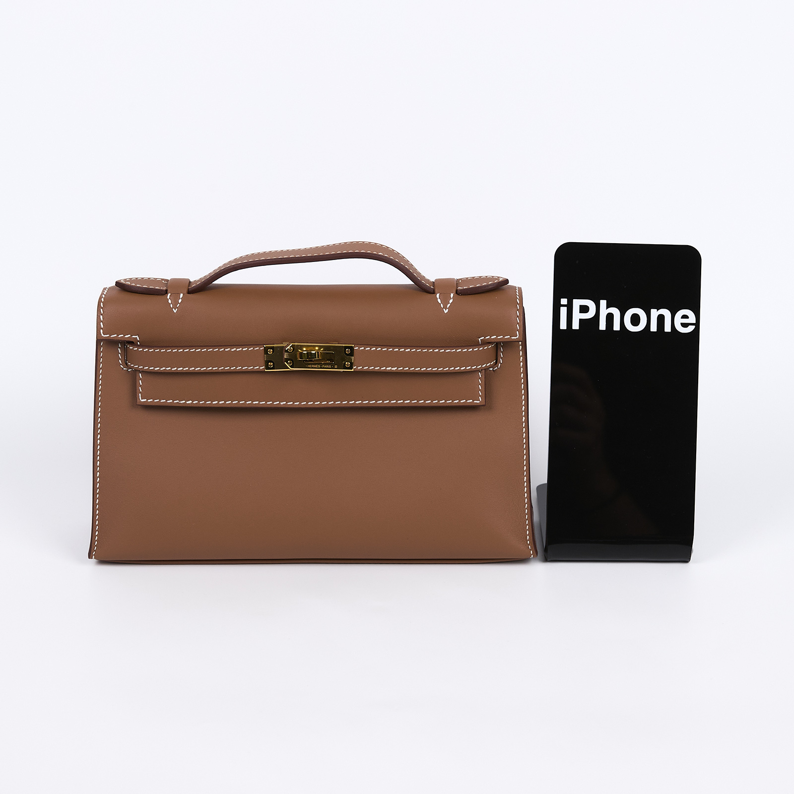 愛馬仕 Hermes Kelly Pochette 手拿包 金色五金 金棕色 H049417CC37 B刻  防塵袋/原廠盒子/購買證明