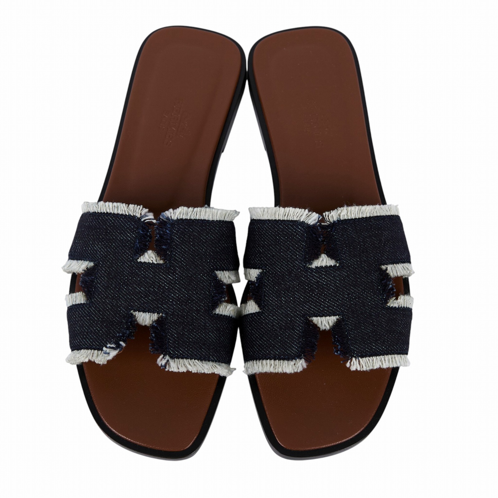 愛馬仕 Hermes Oran 涼鞋 H241060Zv49370  深牛仔H拖鞋 #37 防塵袋/原廠盒子/購買證明