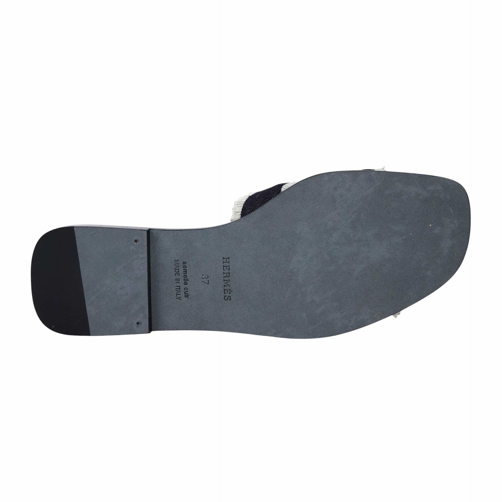 愛馬仕 Hermes Oran 涼鞋 H241060Zv49370  深牛仔H拖鞋 #37 防塵袋/原廠盒子/購買證明