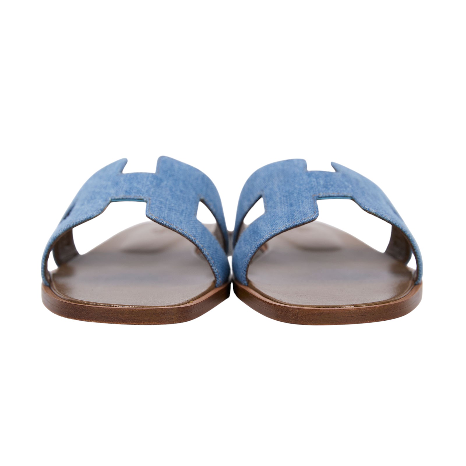 愛馬仕 Hermes Oran 涼鞋 H211242ZvBC375  淺牛仔H拖鞋 #37.5 防塵袋/原廠盒子