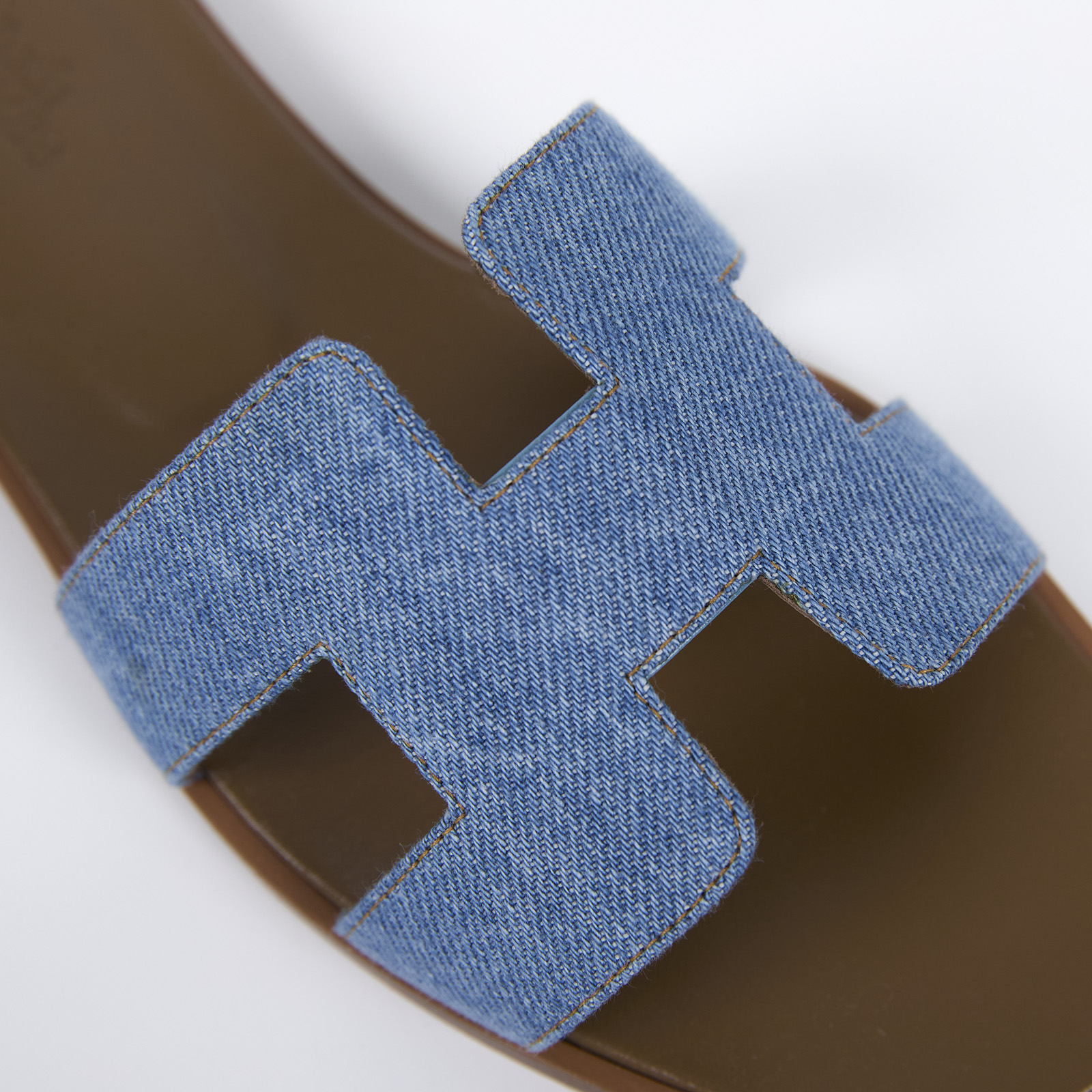 愛馬仕 Hermes Oran 涼鞋 H211242ZvBC375  淺牛仔H拖鞋 #37.5 防塵袋/原廠盒子