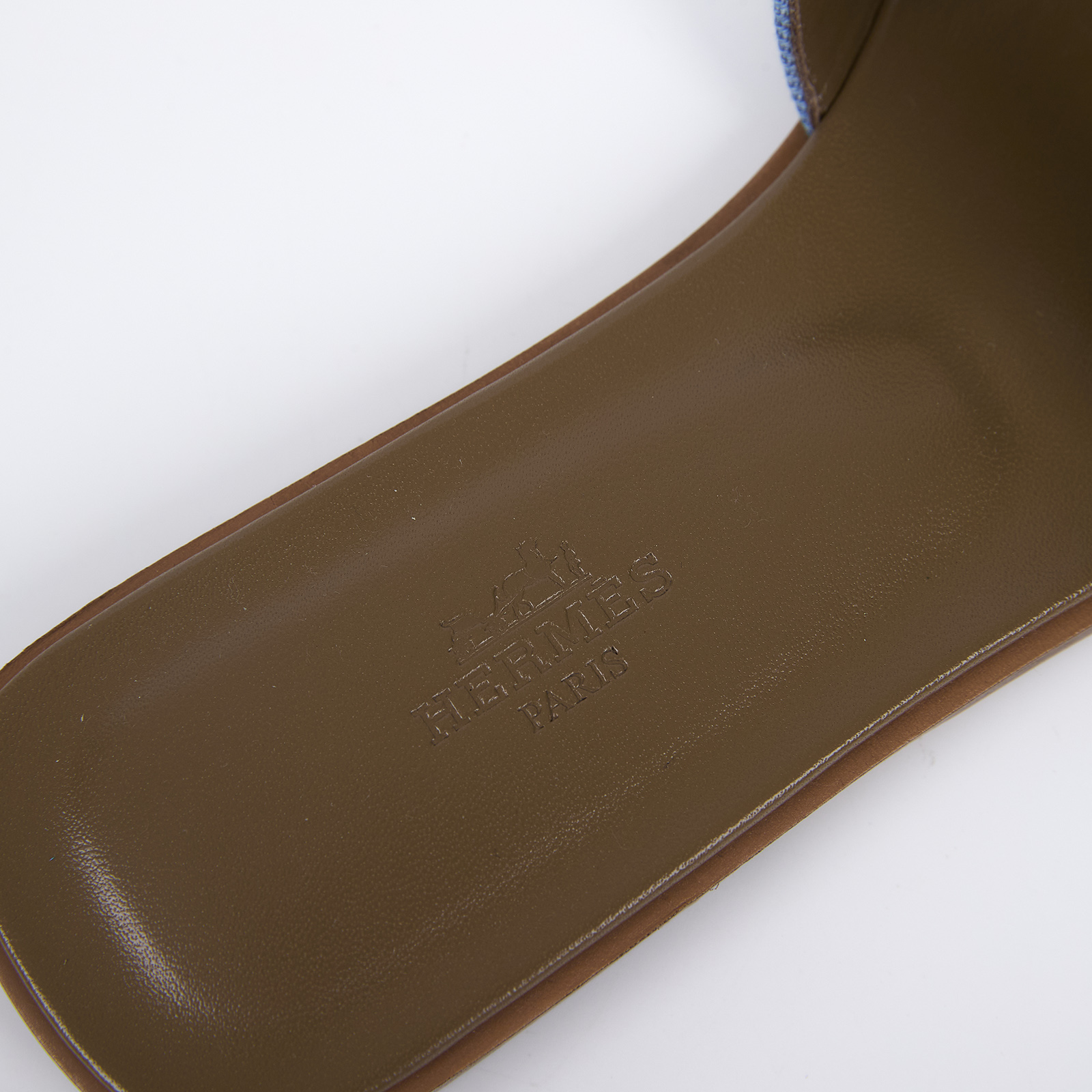 愛馬仕 Hermes Oran 涼鞋 H211242ZvBC375  淺牛仔H拖鞋 #37.5 防塵袋/原廠盒子