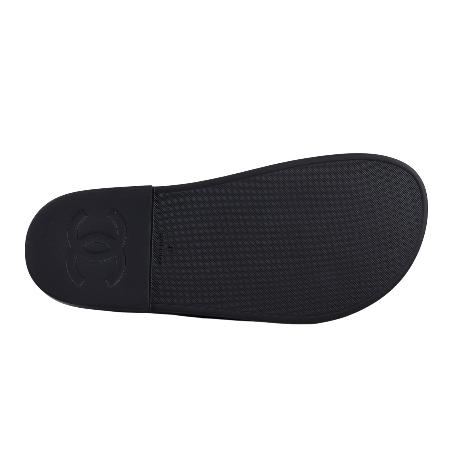 香奈兒 CHANEL 雙C LOGO 勃肯 拖鞋 白色 黑色 G35607_37 黑PVC勃肯拖鞋 防塵袋/原廠盒子/購買證明