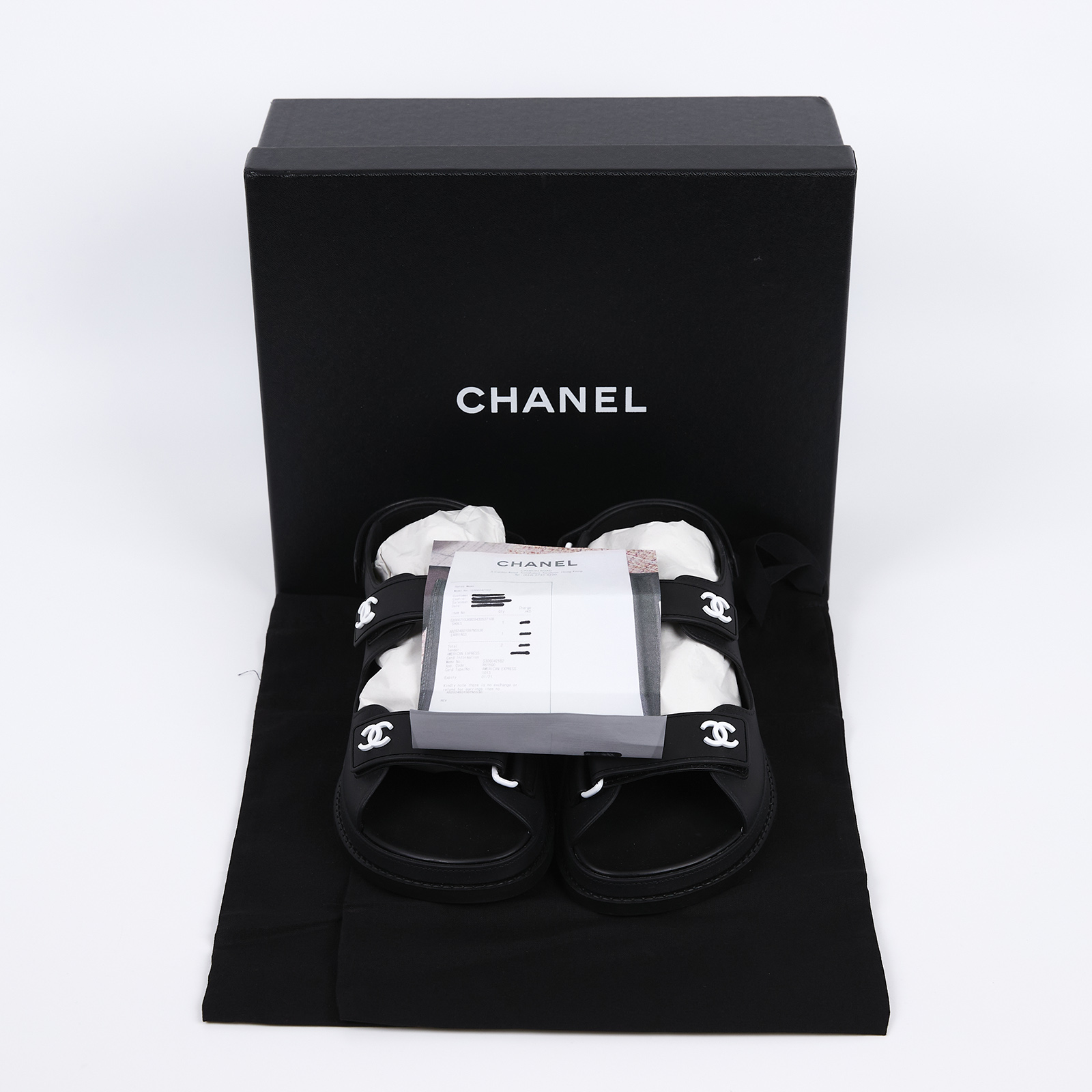 香奈兒 CHANEL 雙C LOGO 勃肯 拖鞋 白色 黑色 G35607_37 黑PVC勃肯拖鞋 防塵袋/原廠盒子/購買證明