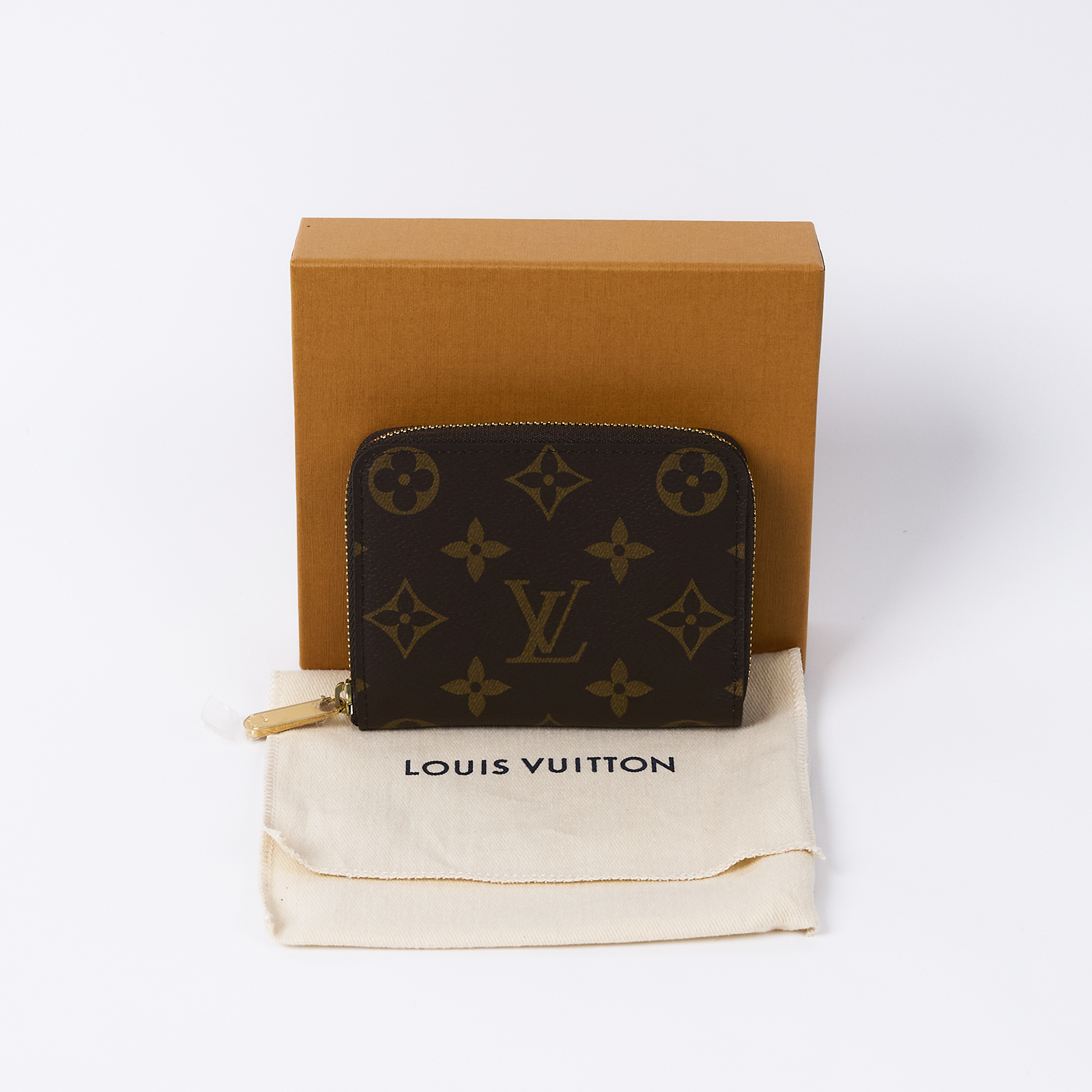 路易威登 LOUIS VUITTON 拉鏈零錢包 經典帆布 M60067 晶片款 原花零錢包 防塵袋/原廠盒子