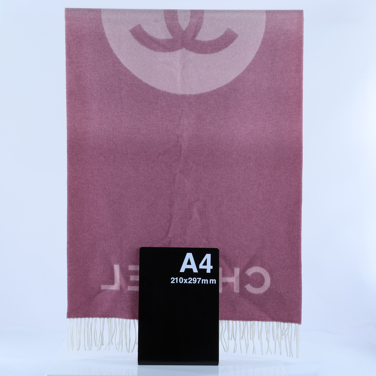 香奈兒 CHANEL CC 披肩  粉大雙CLOGO圍巾 無附屬品