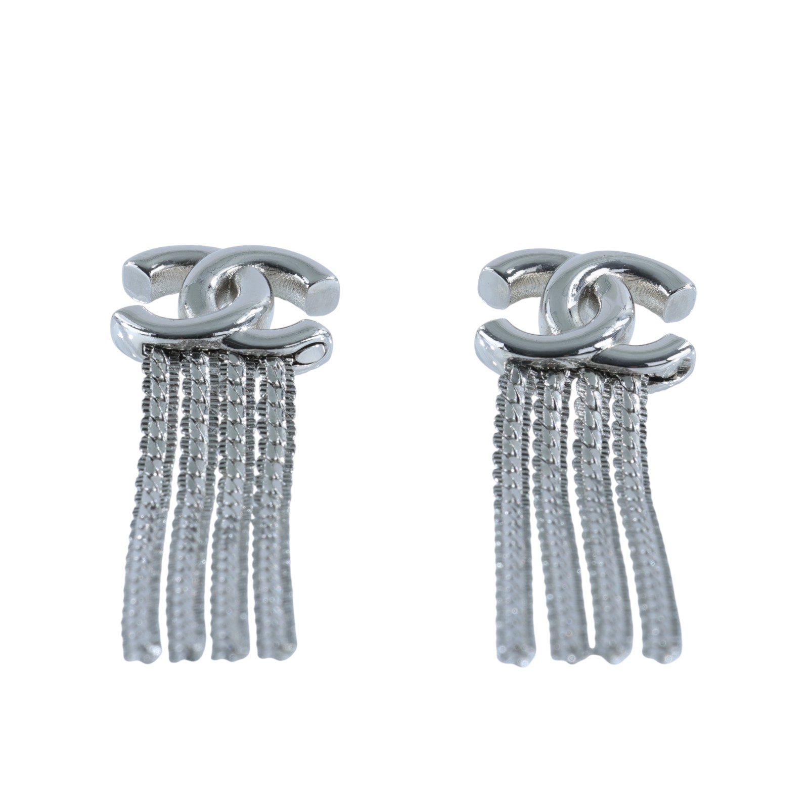 香奈兒 CHANEL CC 耳環 A24B 銀雙C流蘇耳環 原廠盒子