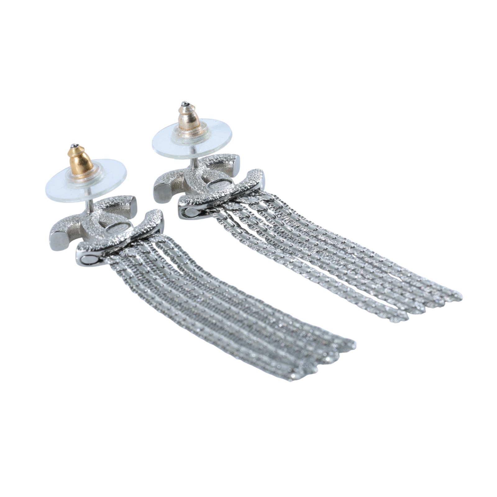 香奈兒 CHANEL CC 耳環 A24B 銀雙C流蘇耳環 原廠盒子