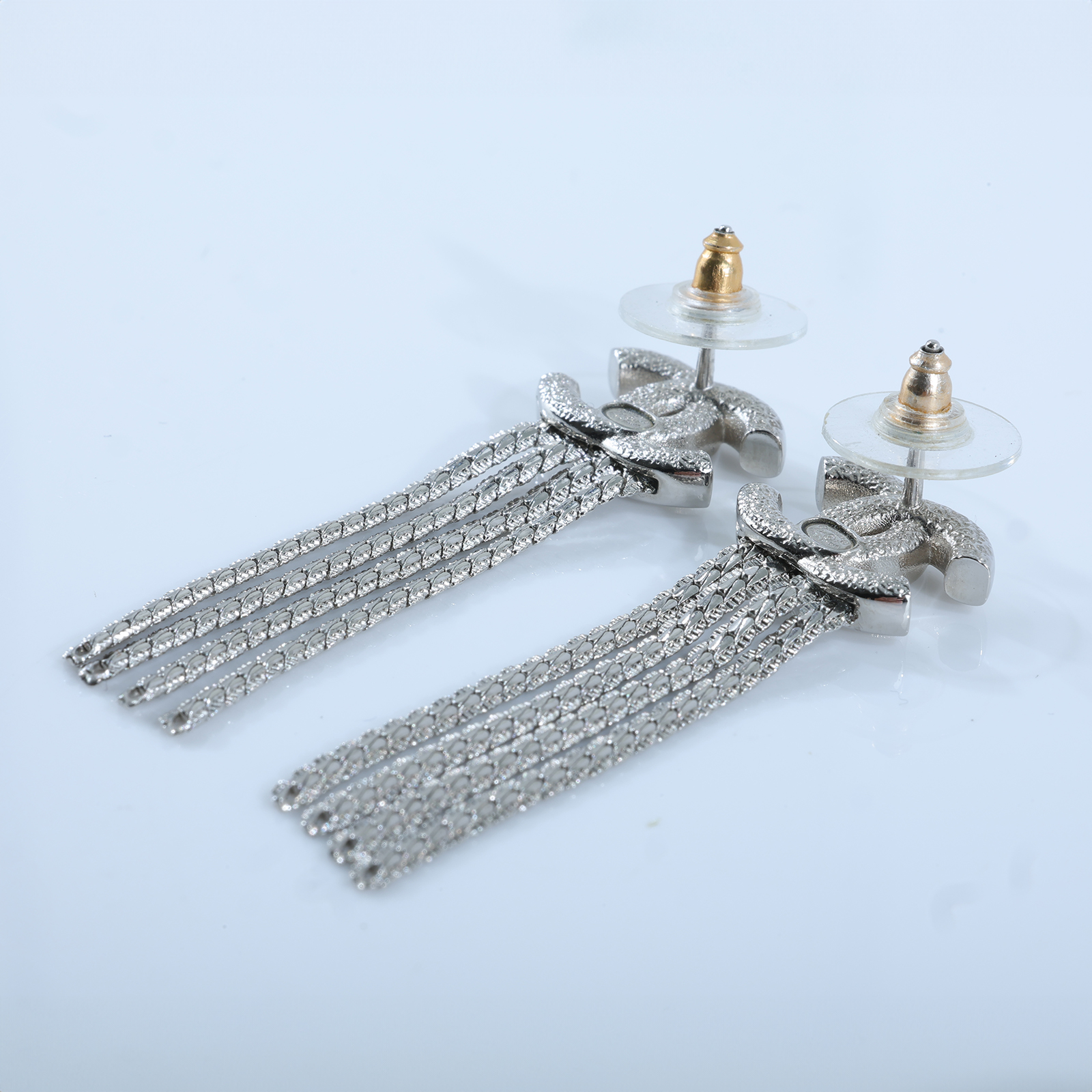 香奈兒 CHANEL CC 耳環 A24B 銀雙C流蘇耳環 原廠盒子