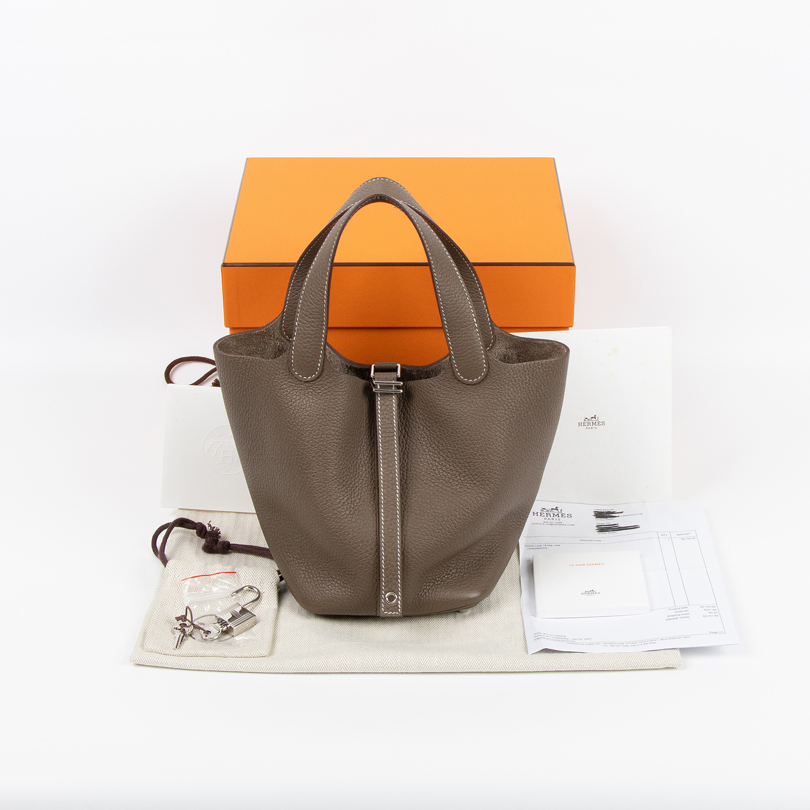 愛馬仕 Hermes Picotin Lock 18 菜籃子包 PT18 /Z刻 大象灰Picotin 18 原廠盒子/防塵袋/鎖組