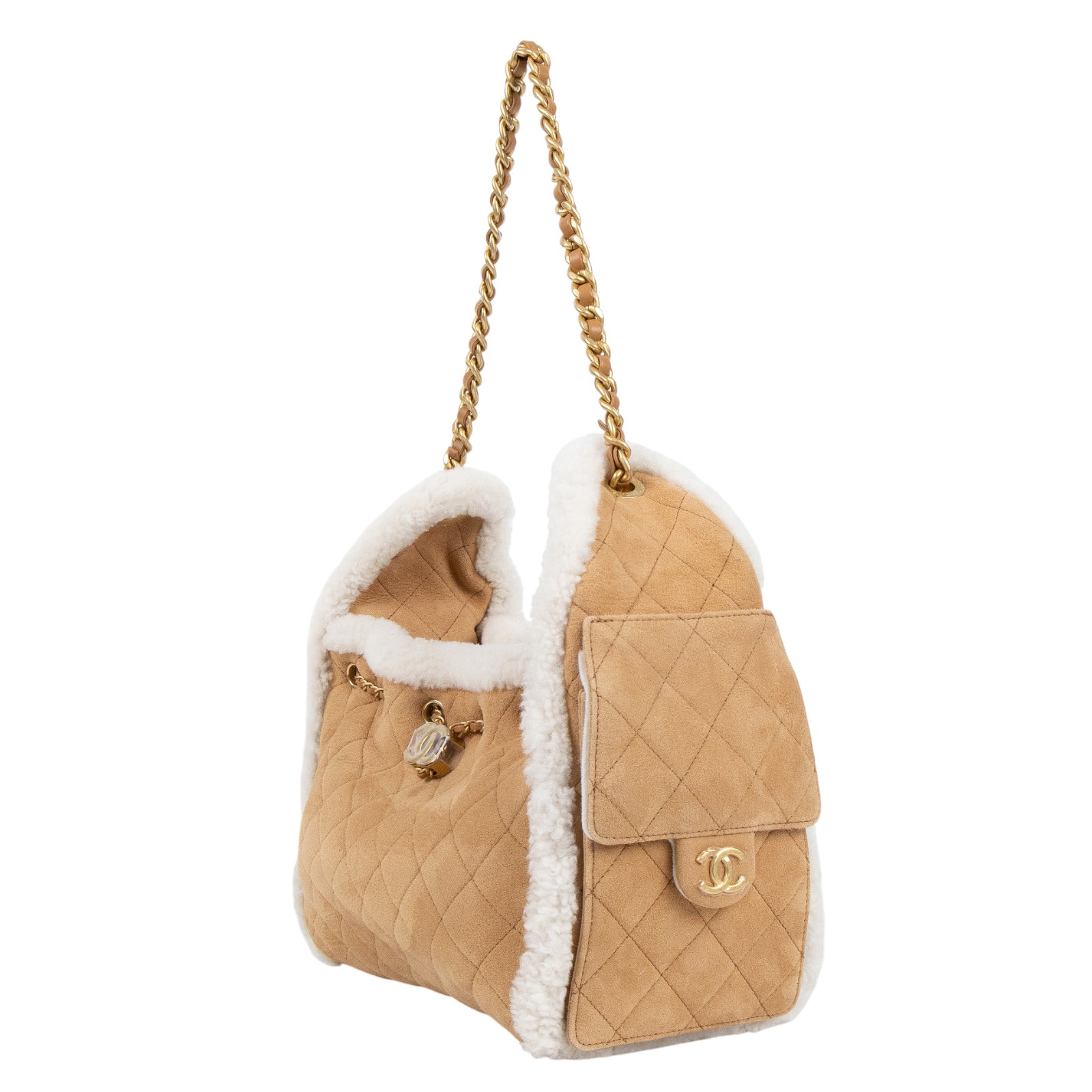 香奈兒 CHANEL 25 小型包 AS5293 B22309 晶片款 卡其麂皮25包 小號 防塵袋/購買證明影本