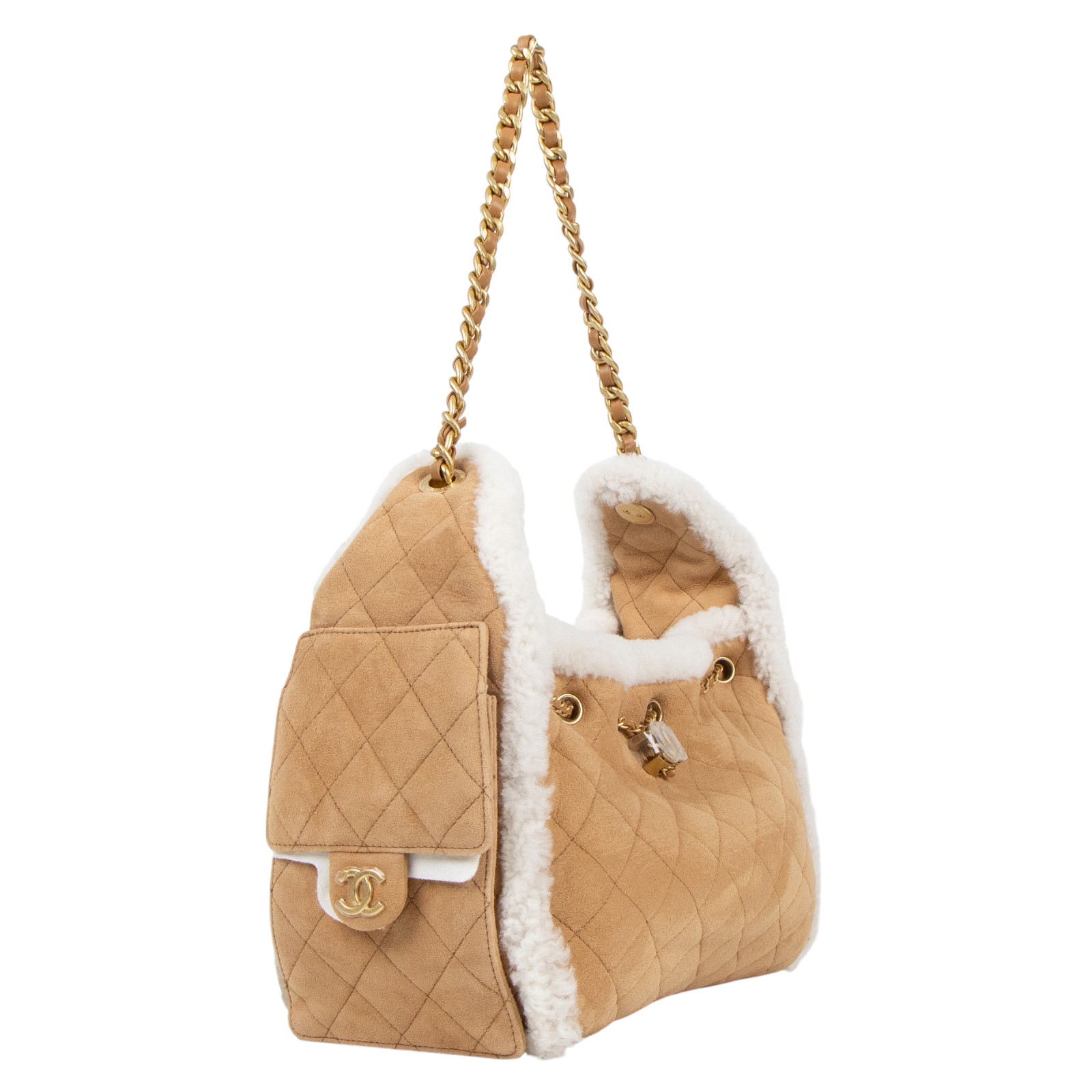 香奈兒 CHANEL 25 小型包 AS5293 B22309 晶片款 卡其麂皮25包 小號 防塵袋/購買證明影本