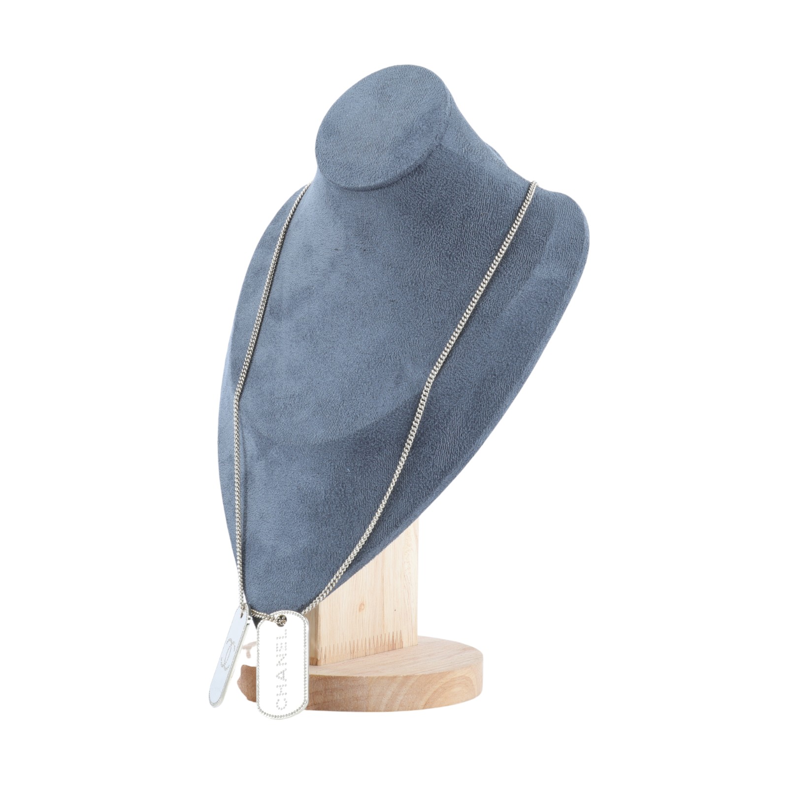 香奈兒 CHANEL CC 軍牌 項鍊 B20P 金水鑽雙鐵牌項鍊 原廠盒子