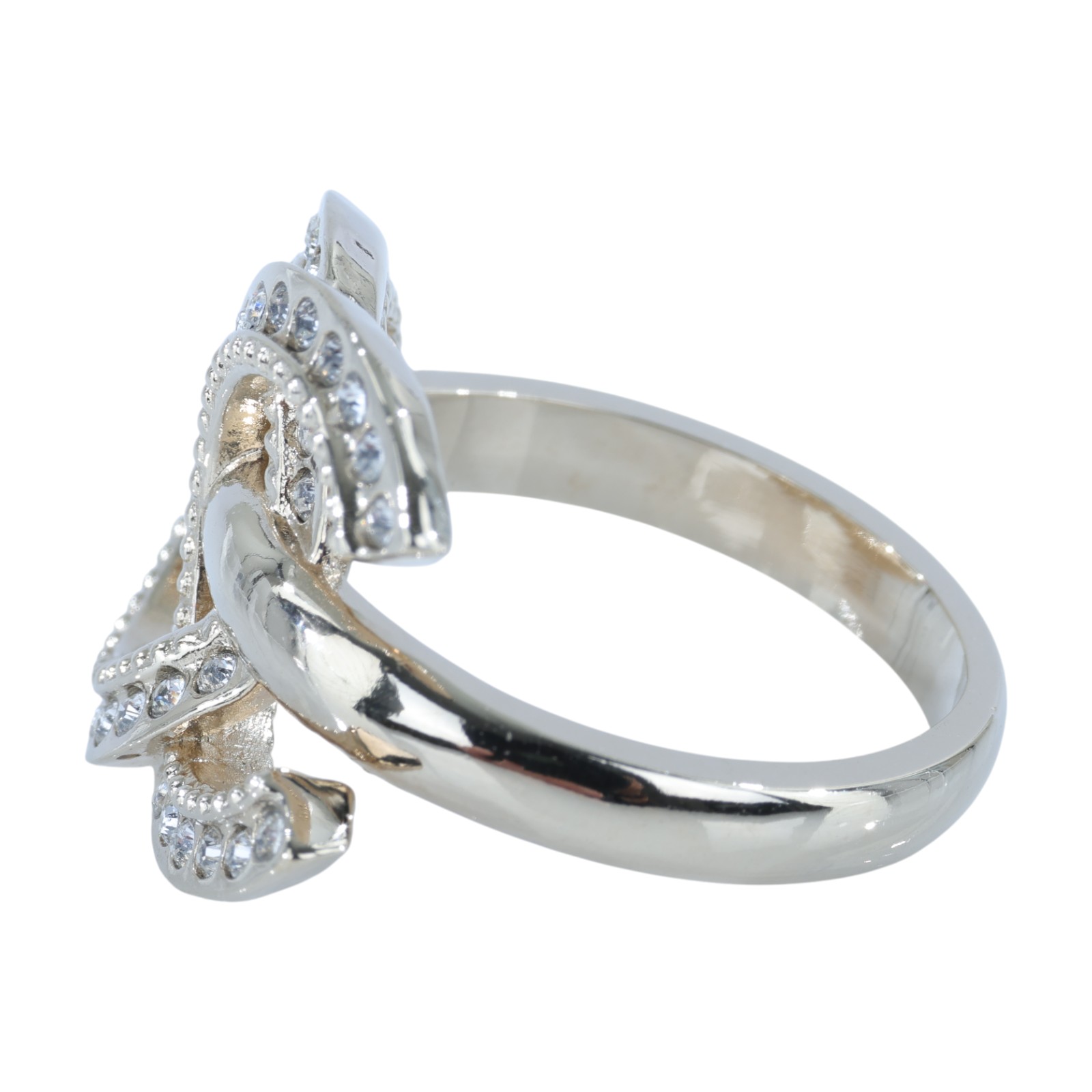 香奈兒 CHANEL CC 戒指 A23B 金雙C水鑽戒指 無附屬品