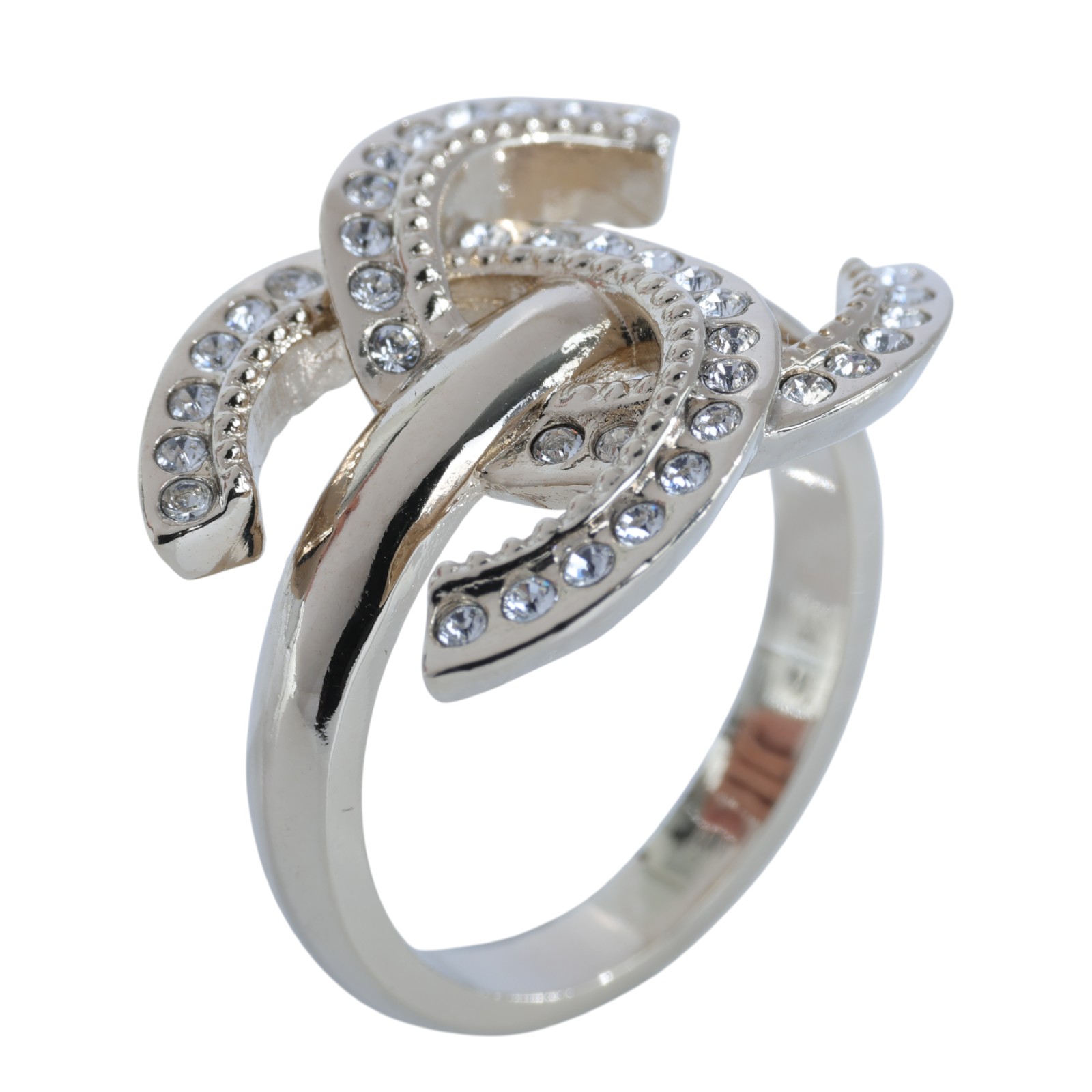 香奈兒 CHANEL CC 戒指 A23B 金雙C水鑽戒指 無附屬品