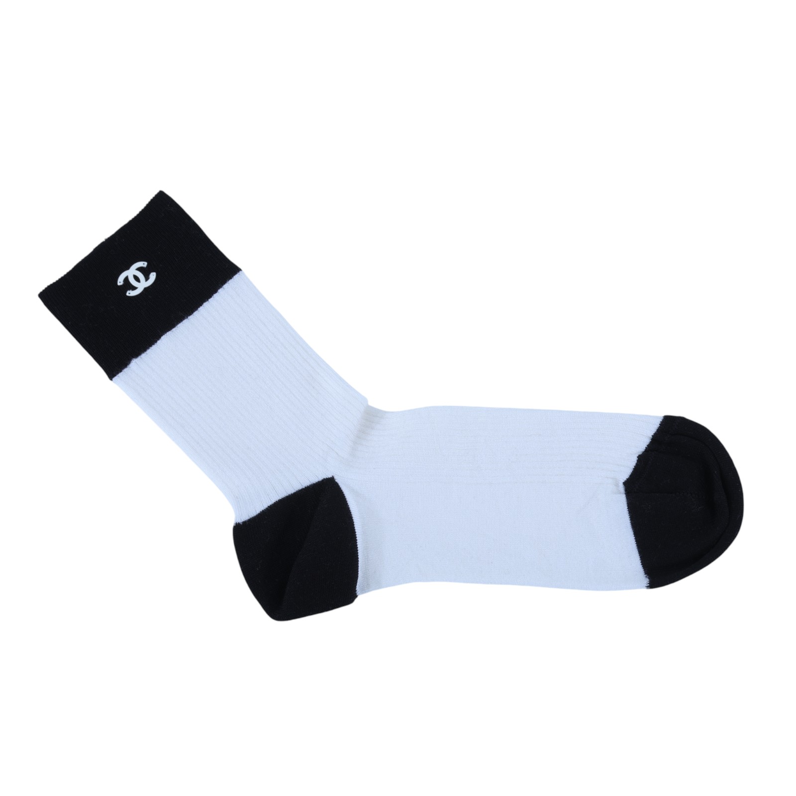 香奈兒 CHANEL CC 棉襪 襪子  黑白logo襪 原廠盒子