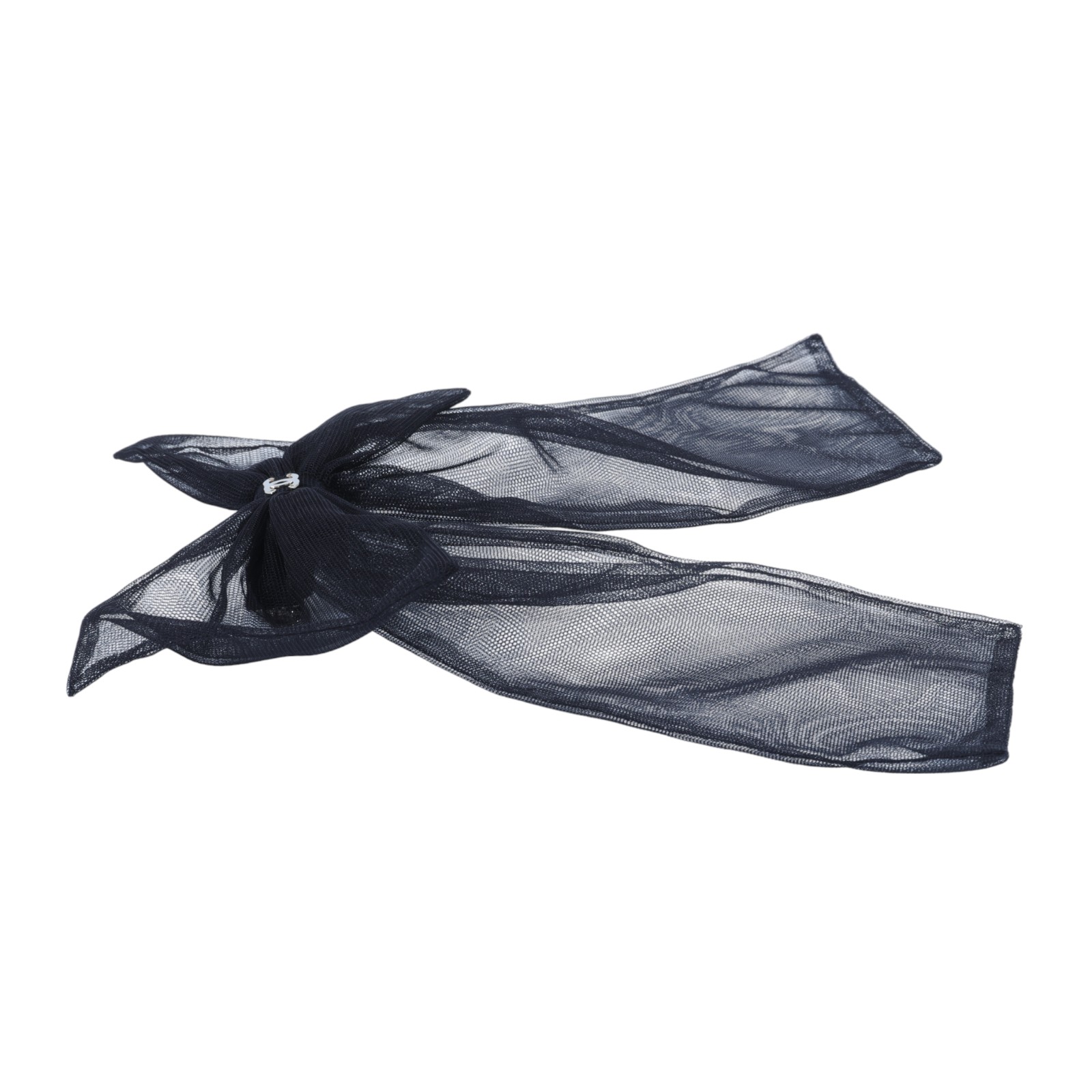 香奈兒 CHANEL CC 髮飾  黑蕾絲大蝴蝶結髮夾 原廠盒子