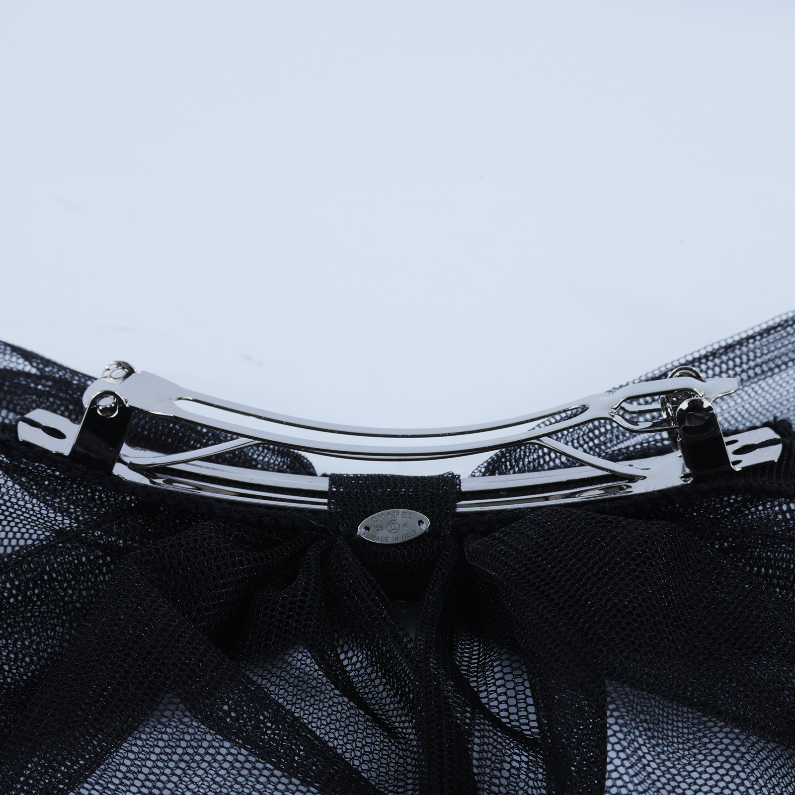 香奈兒 CHANEL CC 髮飾  黑蕾絲大蝴蝶結髮夾 原廠盒子