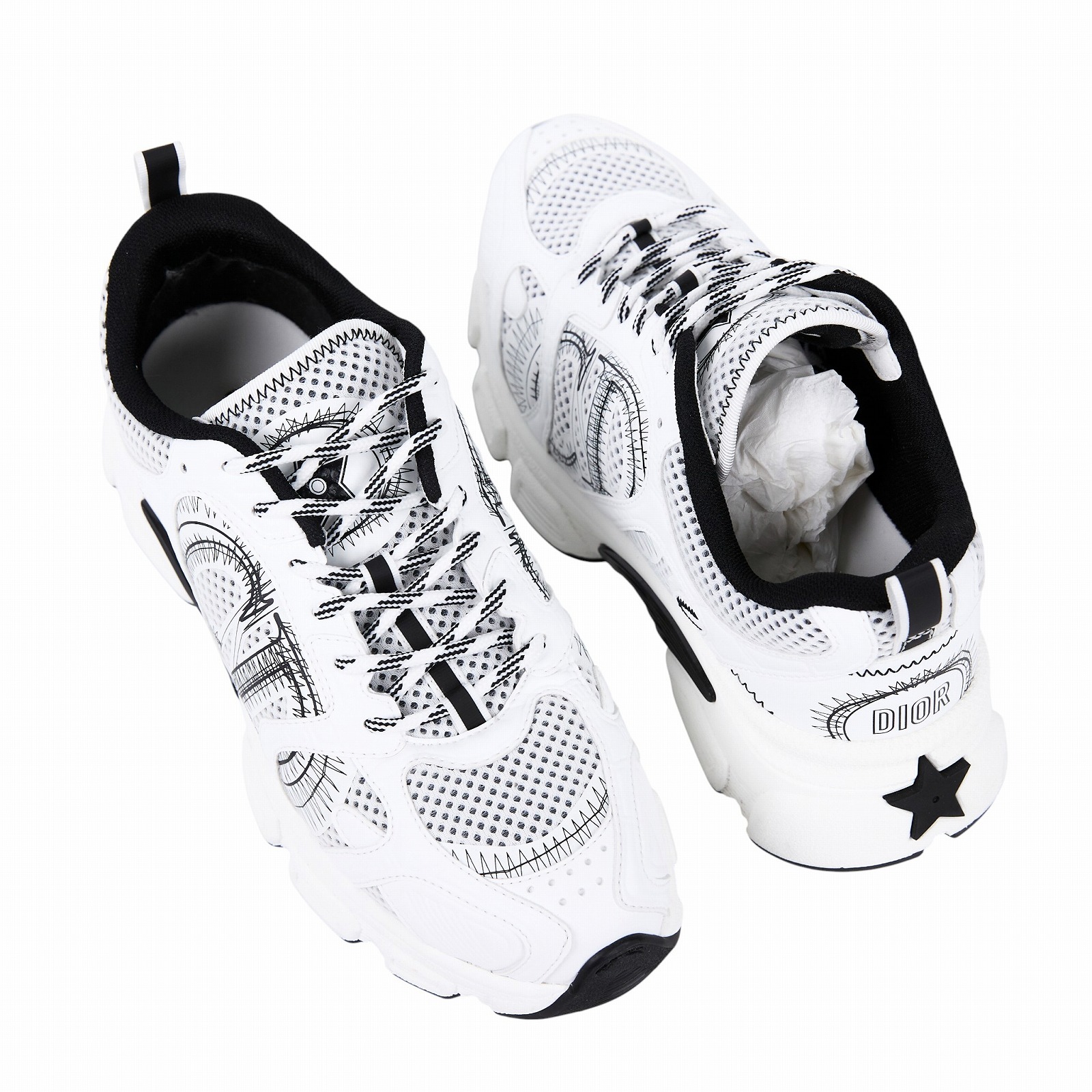 迪奧 CHRISTIAN DIOR Chrono 運動鞋 KCK414TRM_39 白CD運動鞋 #39 防塵袋/原廠盒子/鞋帶
