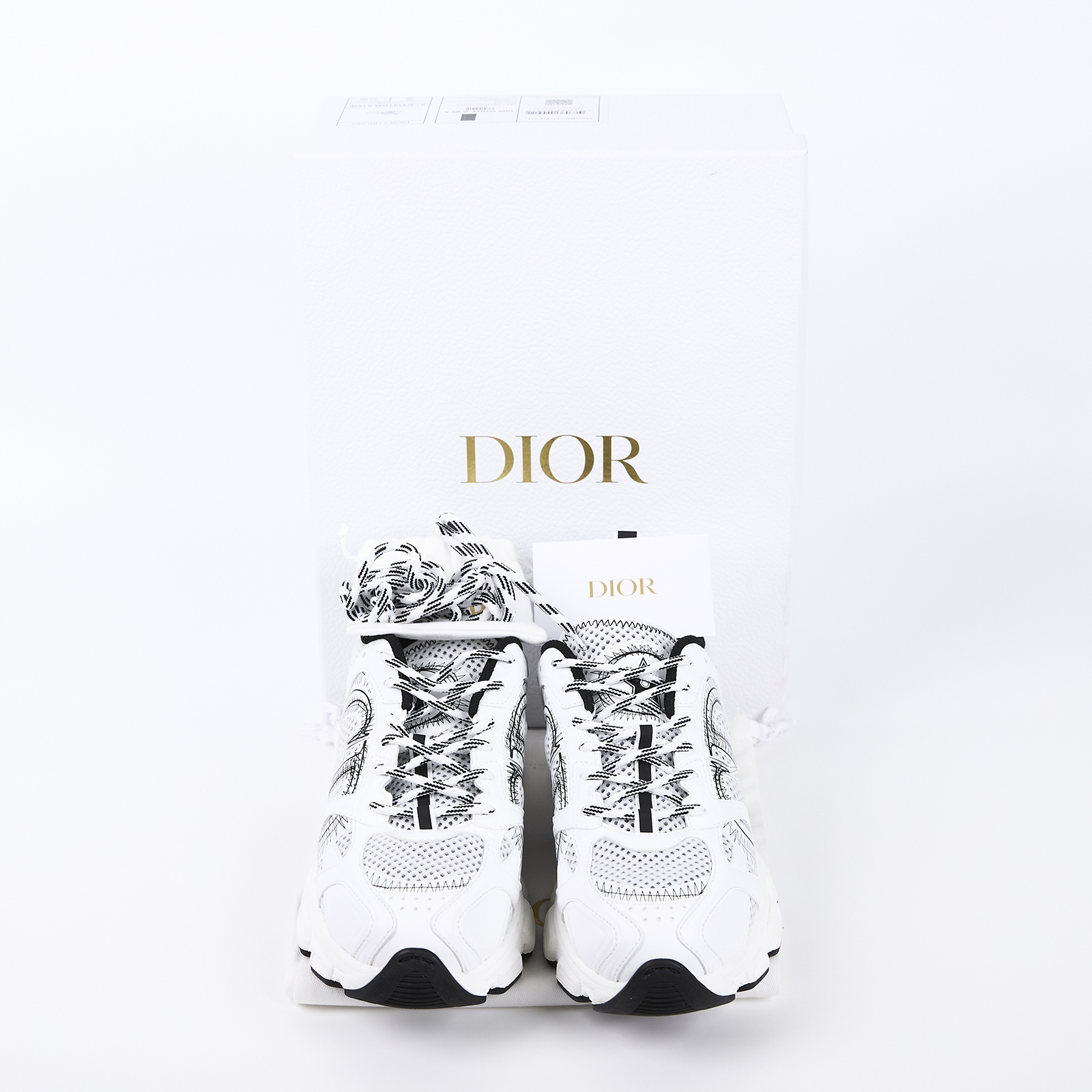 迪奧 CHRISTIAN DIOR Chrono 運動鞋 KCK414TRM_39 白CD運動鞋 #39 防塵袋/原廠盒子/鞋帶