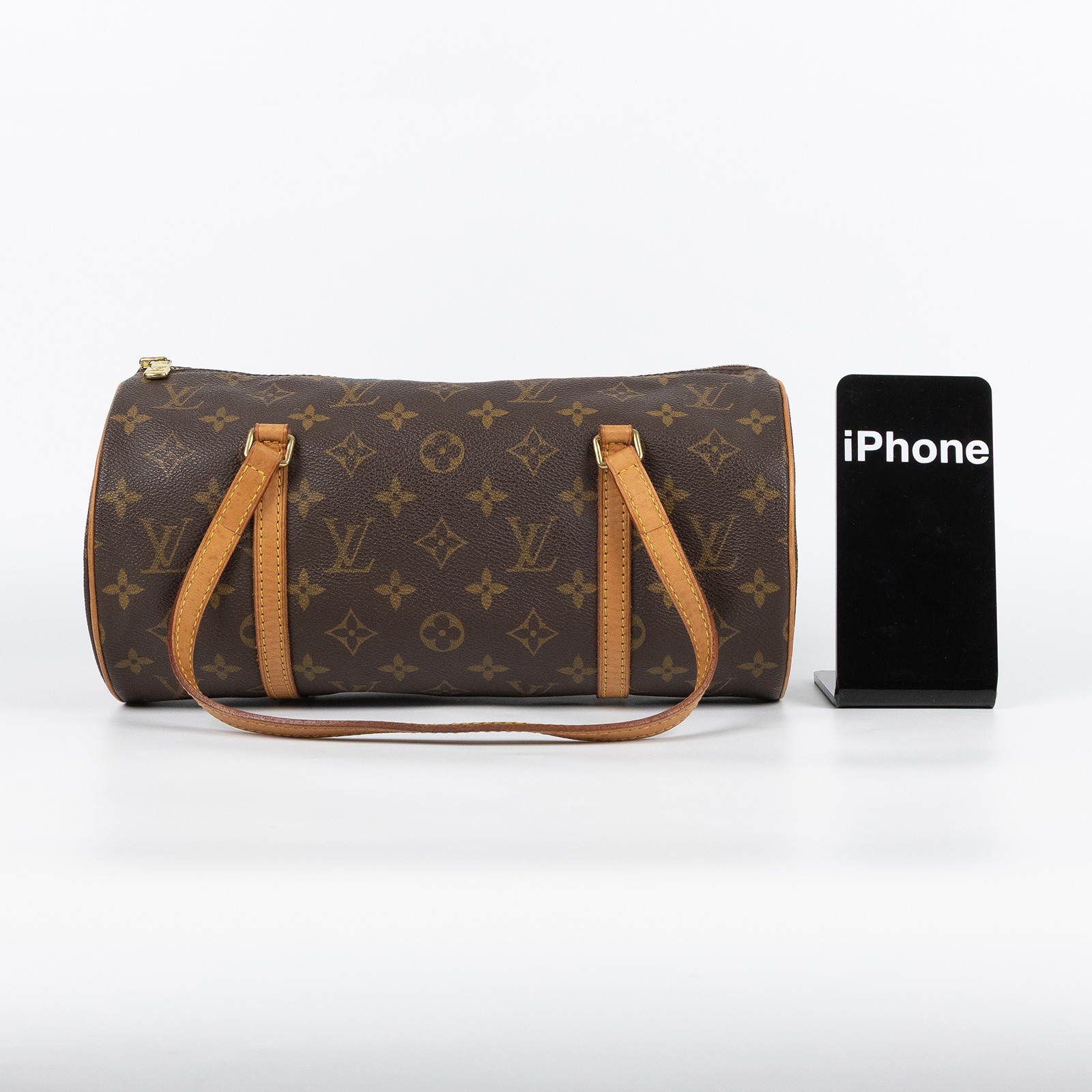 路易威登 LOUIS VUITTON Papillon 30原花 圓筒手提包 M51385 棕原花圓筒子母包 內袋