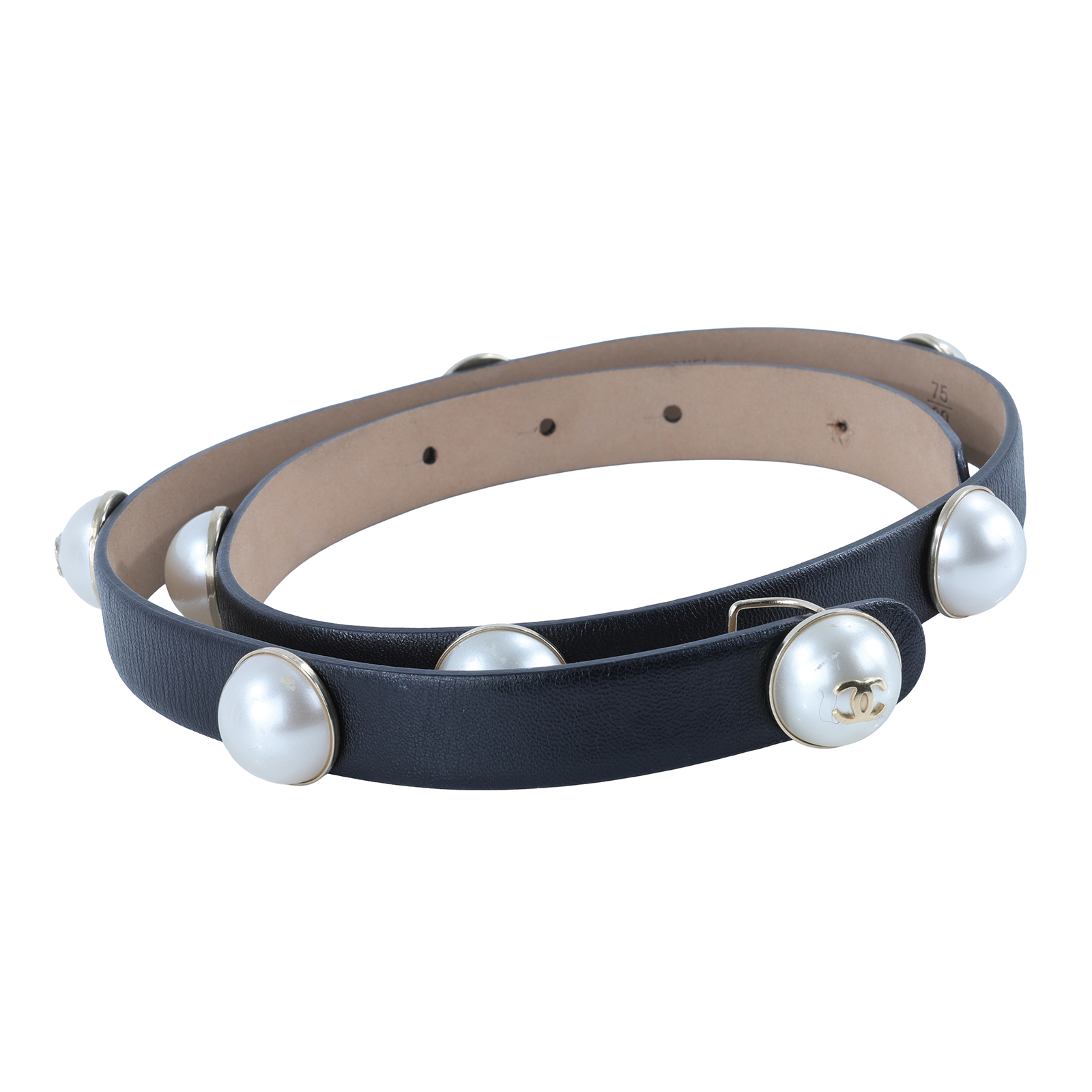 香奈兒 CHANEL 仿珍珠 腰帶  珍珠皮帶 無附屬品