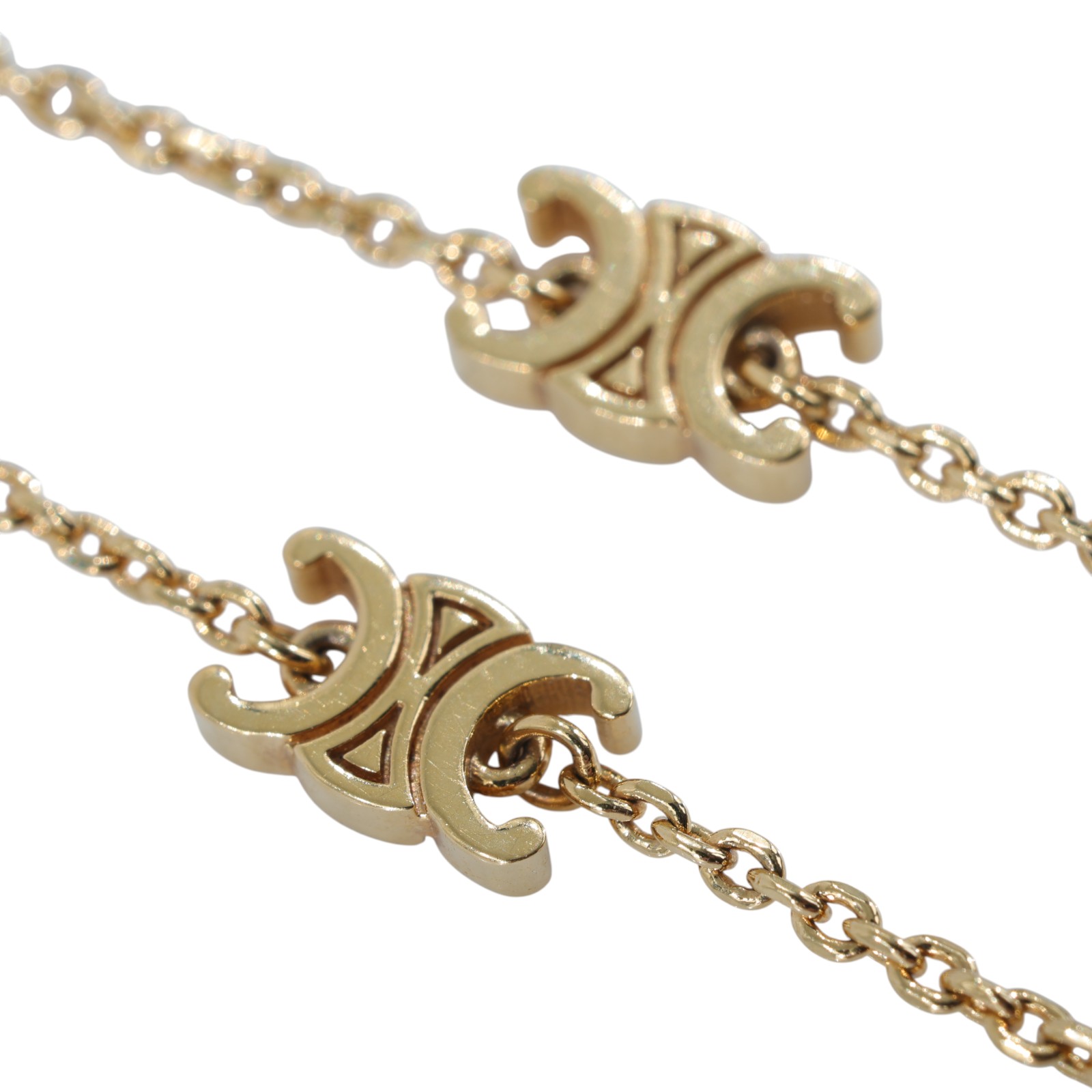 思琳 CELINE Triomphe 金色飾面 黃銅 迷你手鐲 460MT6BRA 凱旋門五花手鍊 原廠盒子/防塵袋