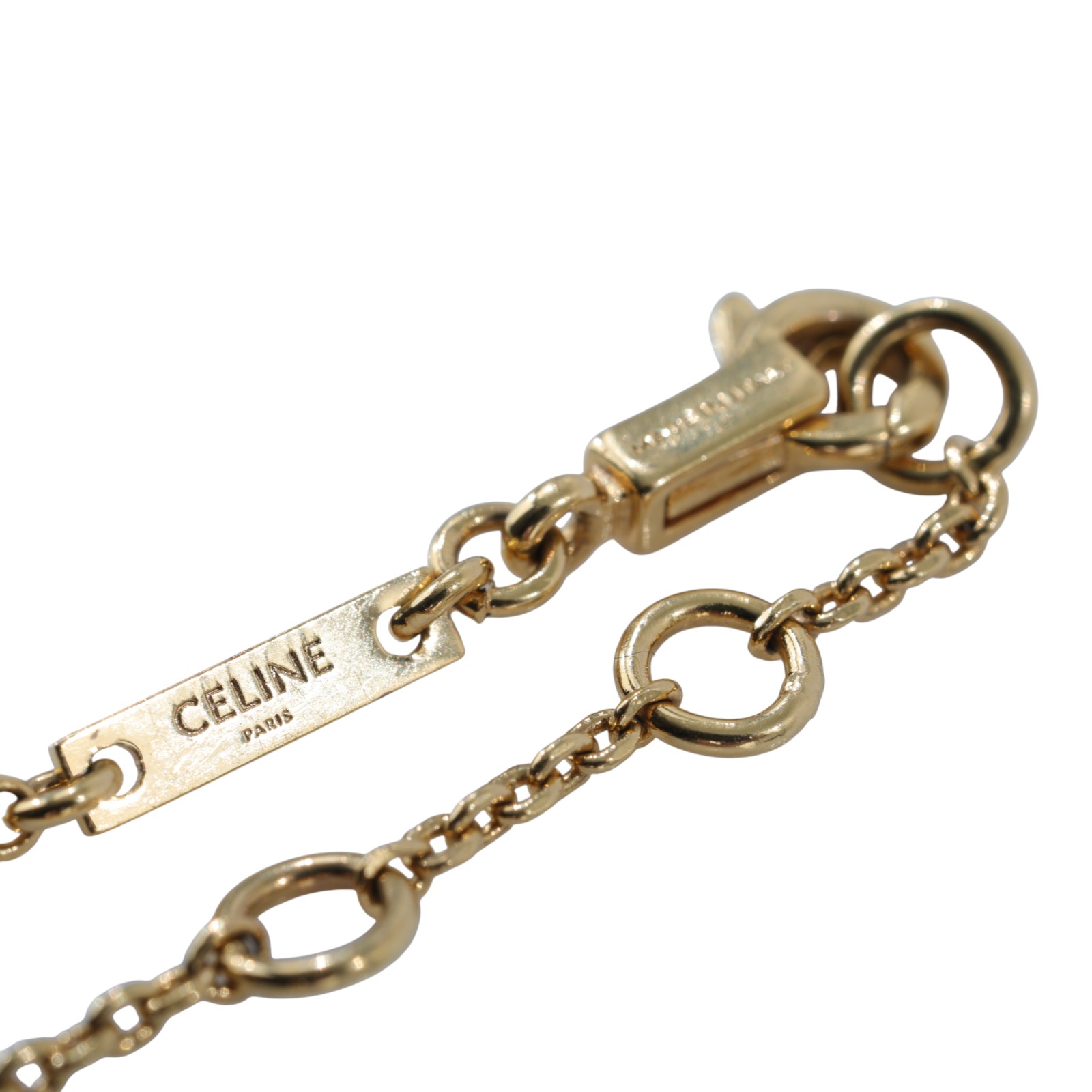 思琳 CELINE Triomphe 金色飾面 黃銅 迷你手鐲 460MT6BRA 凱旋門五花手鍊 原廠盒子/防塵袋