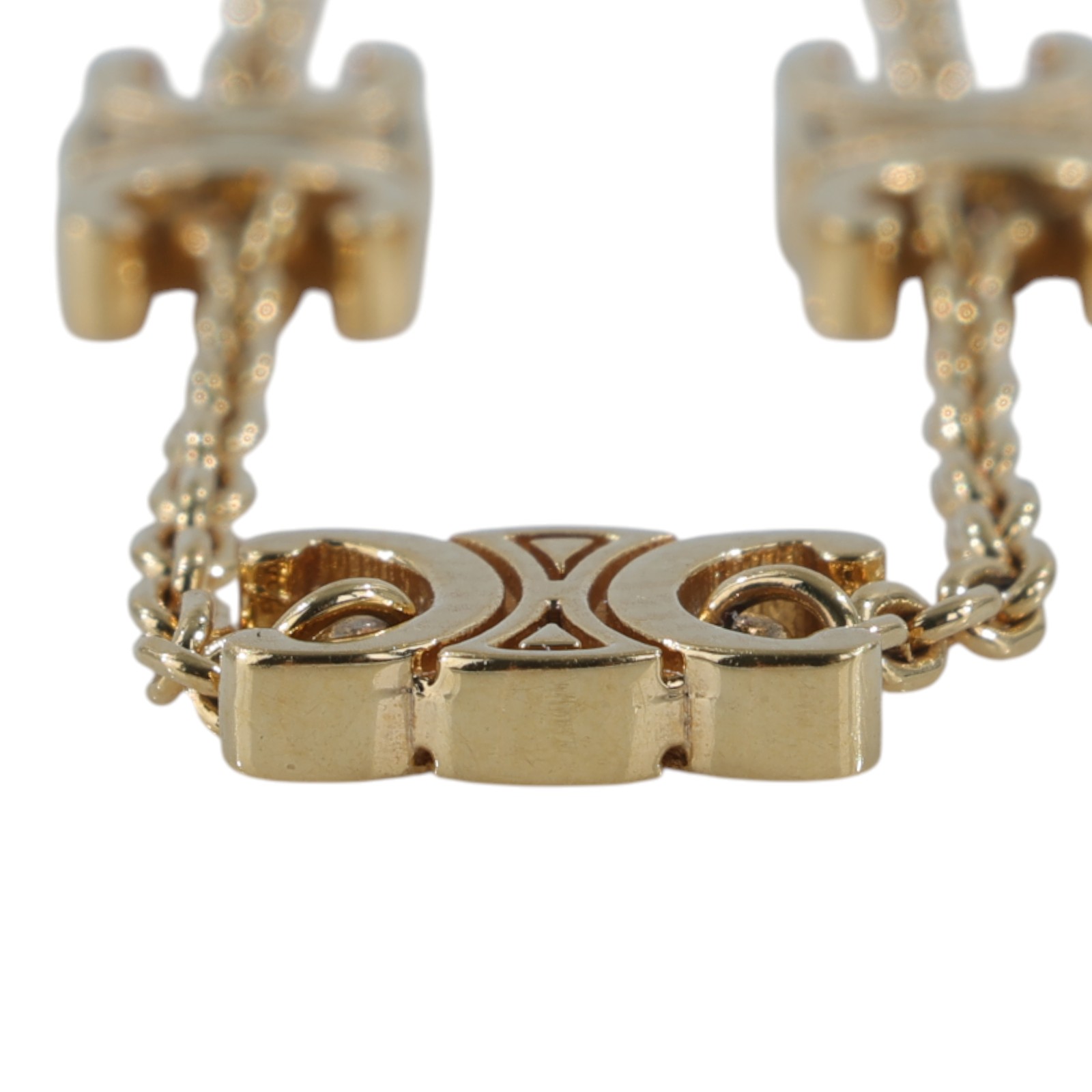 思琳 CELINE Triomphe 金色飾面 黃銅 迷你手鐲 460MT6BRA 凱旋門五花手鍊 原廠盒子/防塵袋