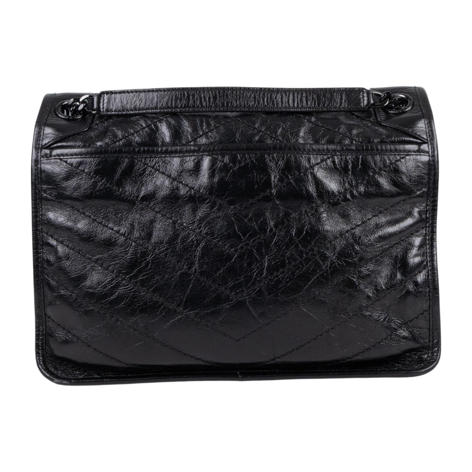 聖羅蘭 YSL SAINT LAURENT Niki 復古皮革 中型手袋 6331840EN08 黑SO BLACK NIKI 中號 無附屬品