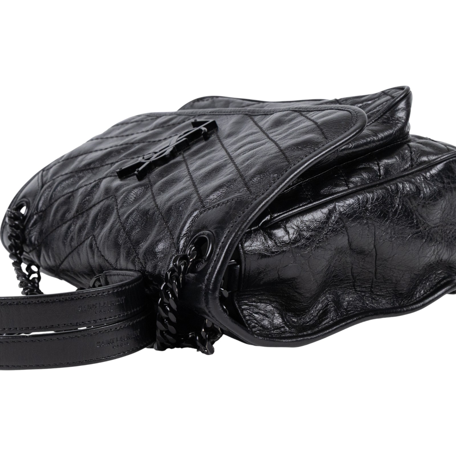 聖羅蘭 YSL SAINT LAURENT Niki 復古皮革 中型手袋 6331840EN08 黑SO BLACK NIKI 中號 無附屬品